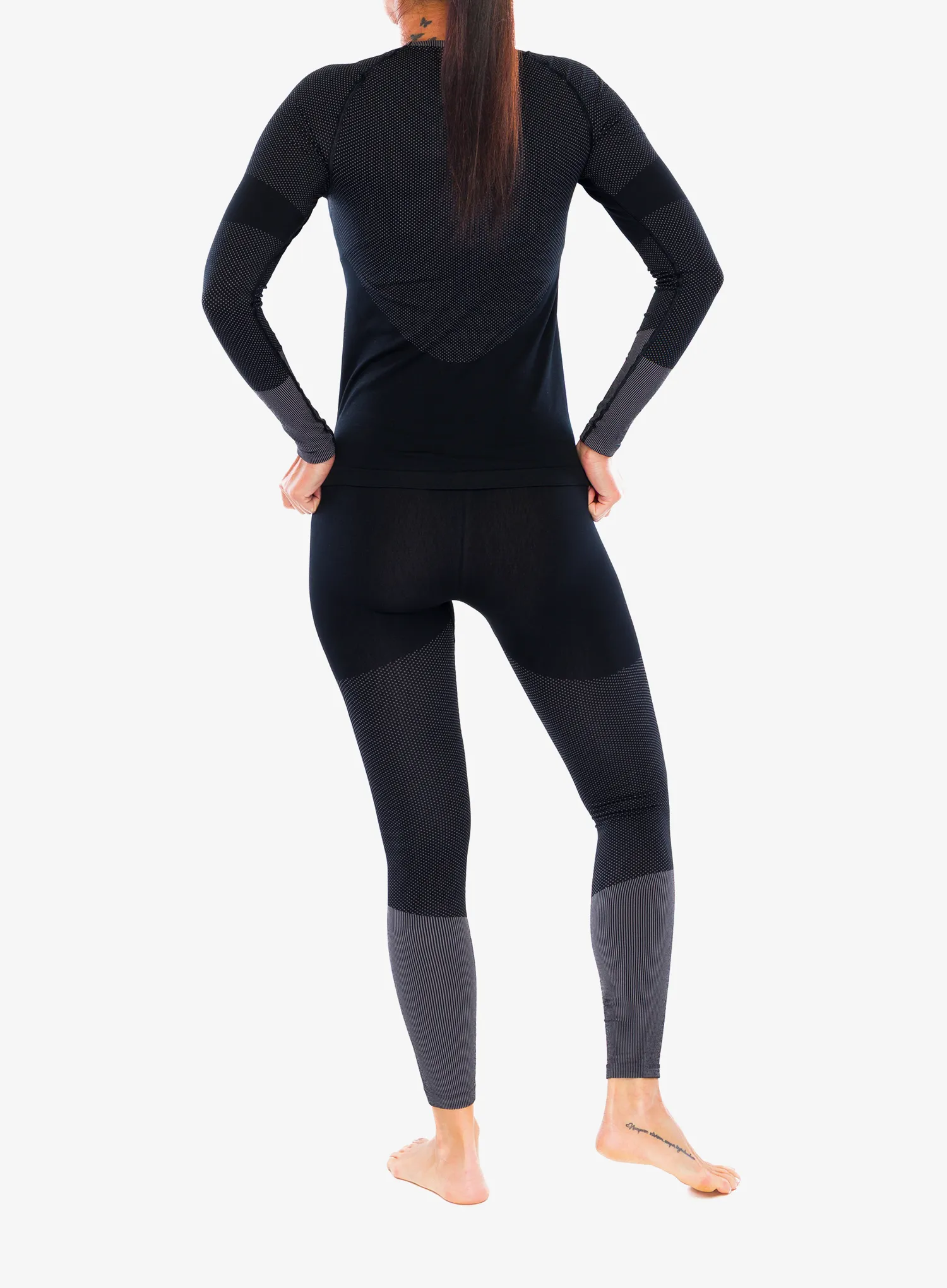 Žensko termo perilo Odlo Fundamentals Performance Warm Set Long – black