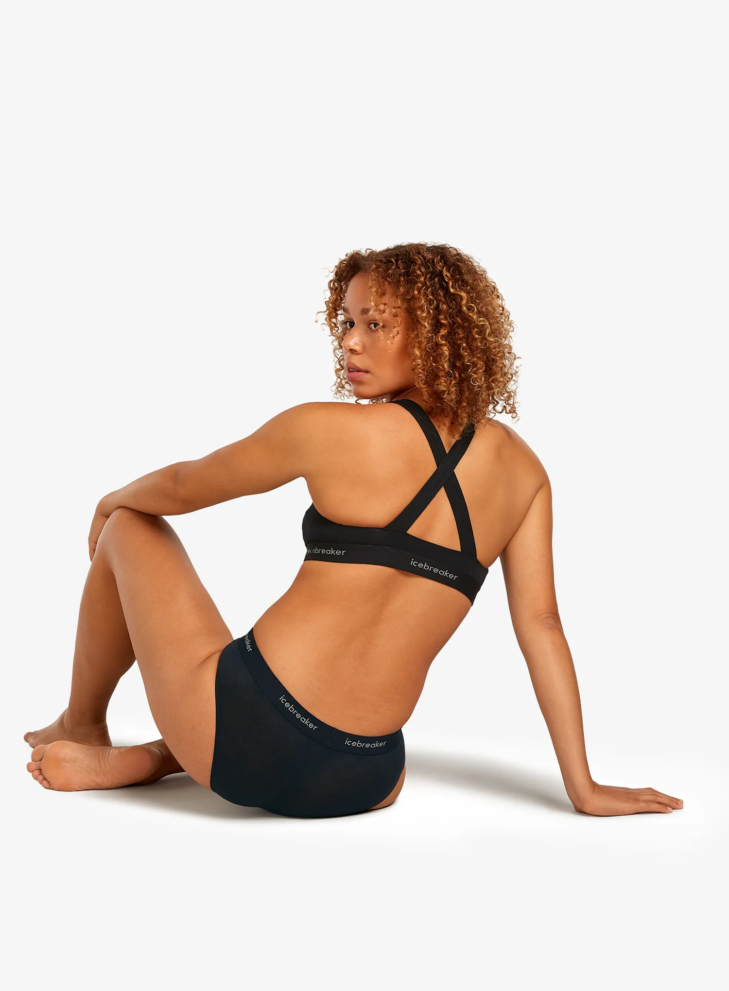 Športni nedrček Icebreaker Merino 125 Cool-Lite Sprite Racerback Bra - black