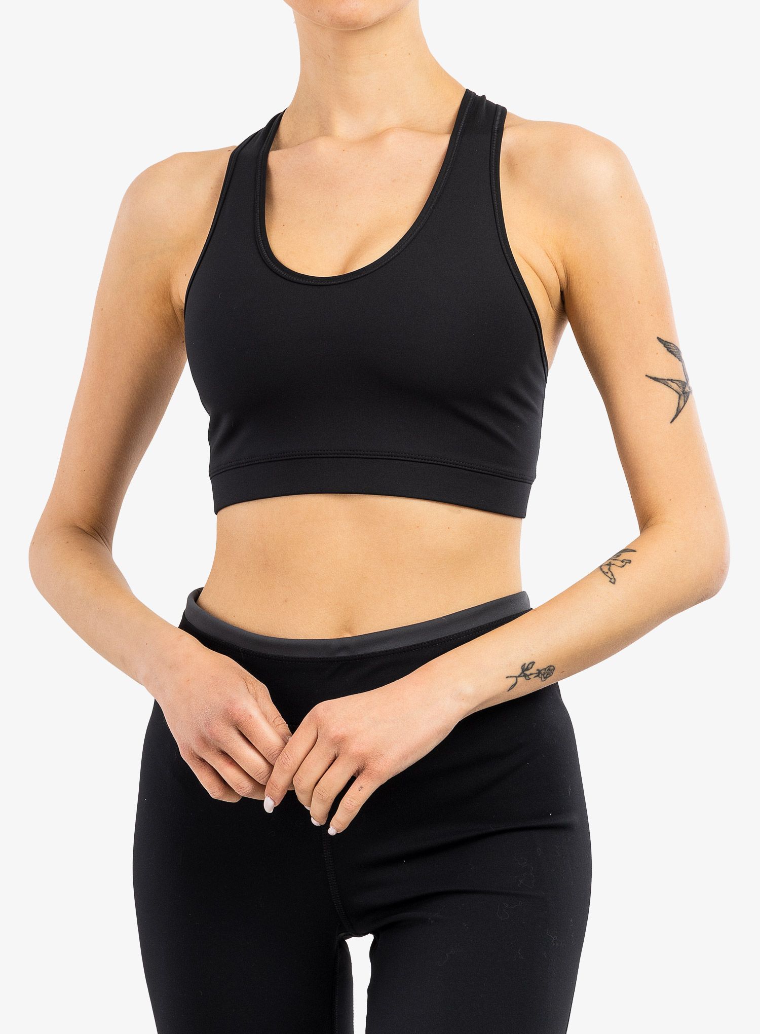 Športni nedrček SNAP Crossed Bra - black/light green