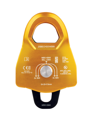Dvojni škripec Petzl Minder L2 - yellow