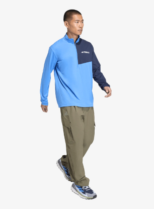 Puloverji brez kapuce adidas TERREX Multi Climacool 1/2 Zip Long Sleeve Top - ray blue