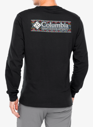 Puloverji brez kapuce Columbia Explorers Canyon LS T-Shirt - black/branded blanket