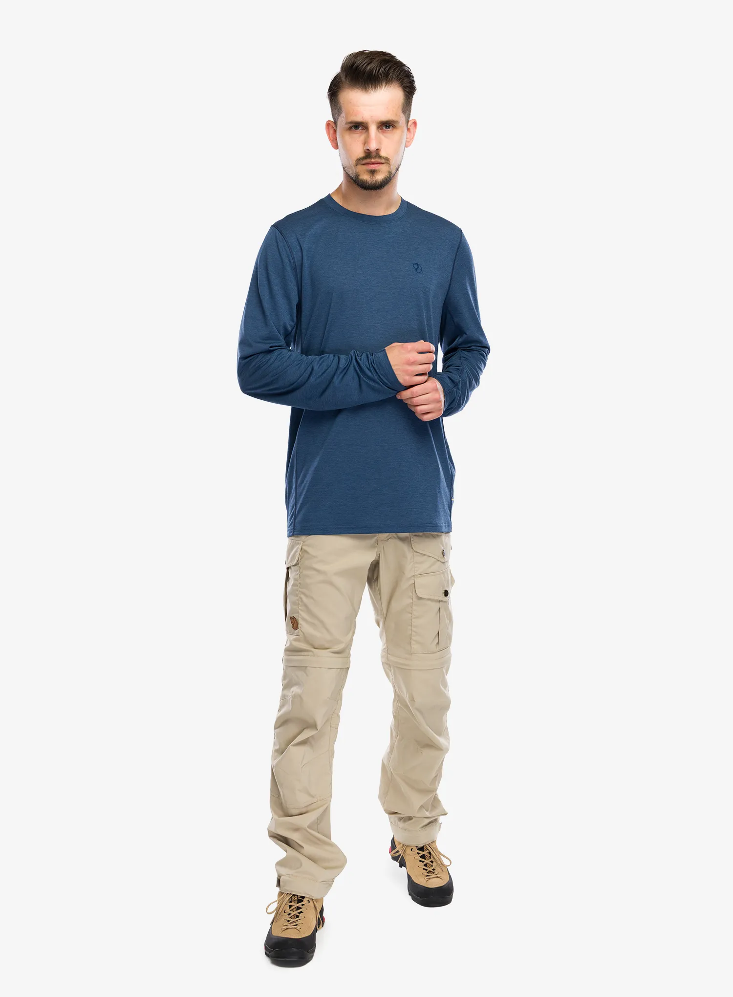 Puloverji brez kapuce Fjallraven Abisko Day Hike LS - indigo blue