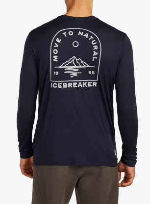 Puloverji brez kapuce Icebreaker Merino 150 Tech Lite LS Tee Road To Cook - midnight navy