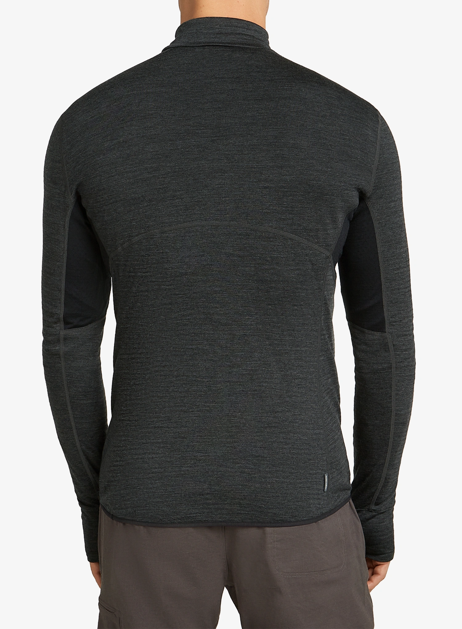 Puloverji brez kapuce Icebreaker Merino 200 Realfleece Descender LS Half Zip - jet hthr/black/cb