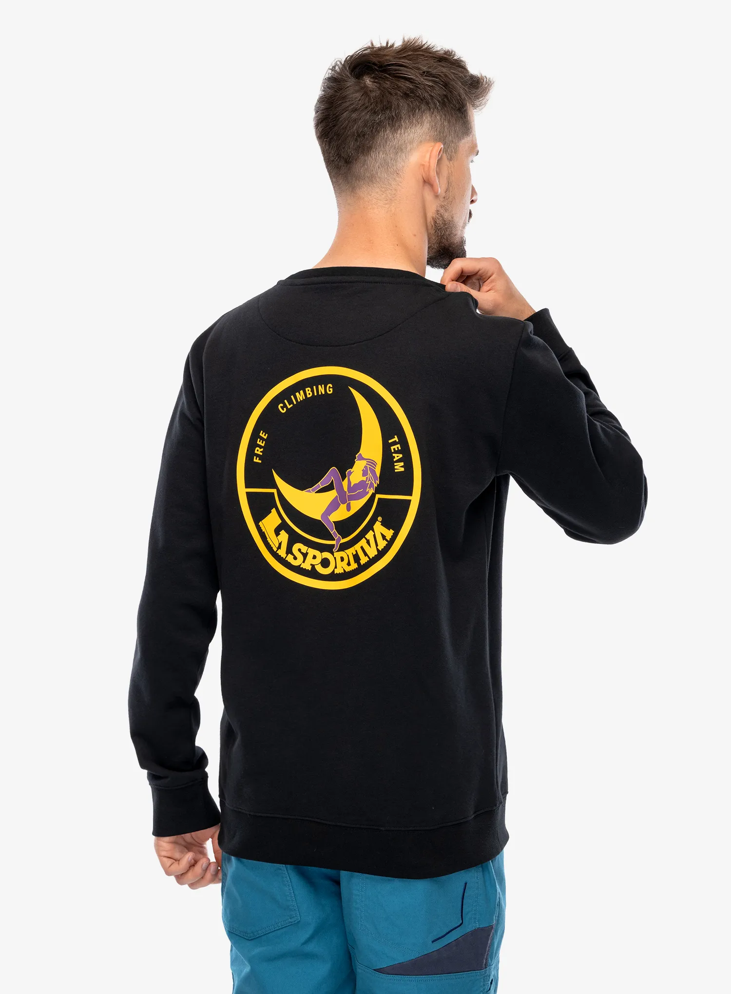 Puloverji brez kapuce La Sportiva Climbing on the Moon Sweatshirt - black/yellow