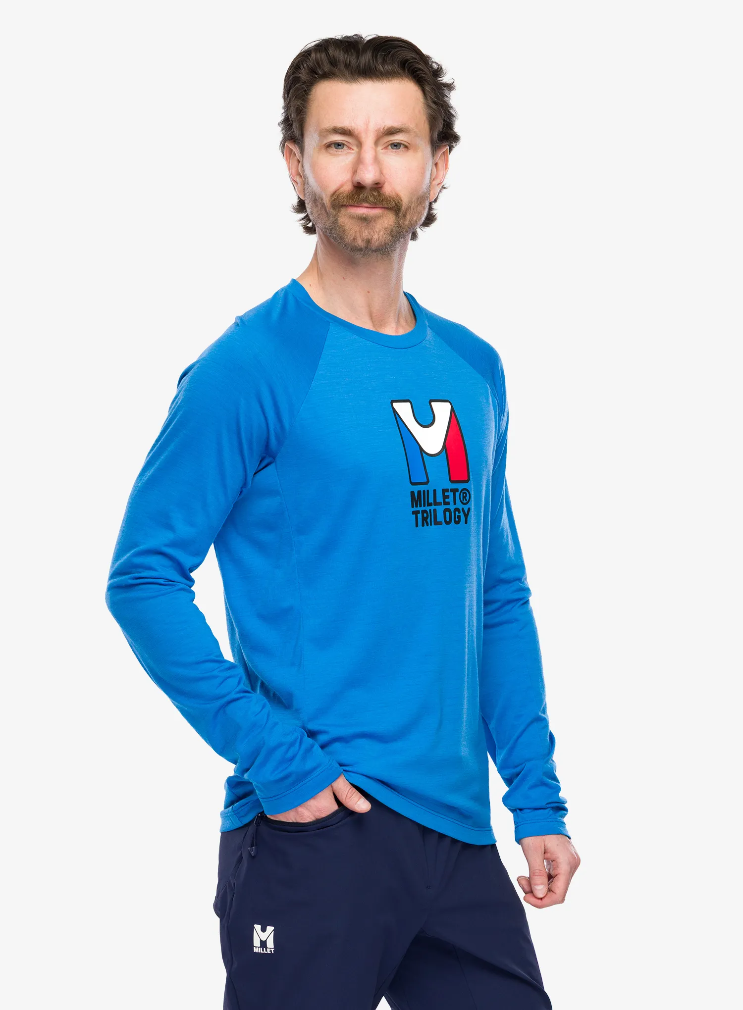 Puloverji brez kapuce Millet Trilogy Wool TS LS - icon blue