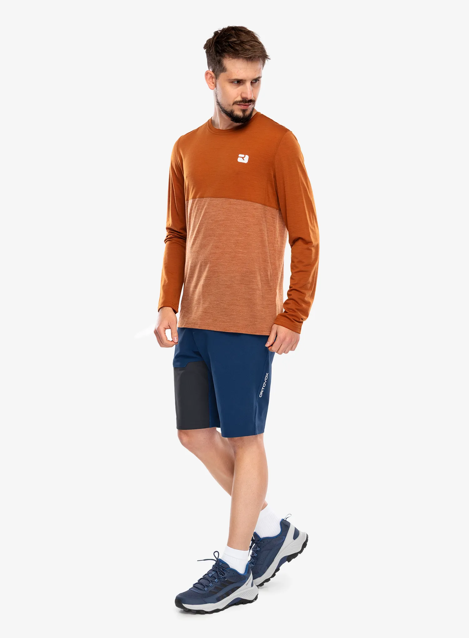 Puloverji brez kapuce Ortovox 150 Cool Logo LS - bristle brown