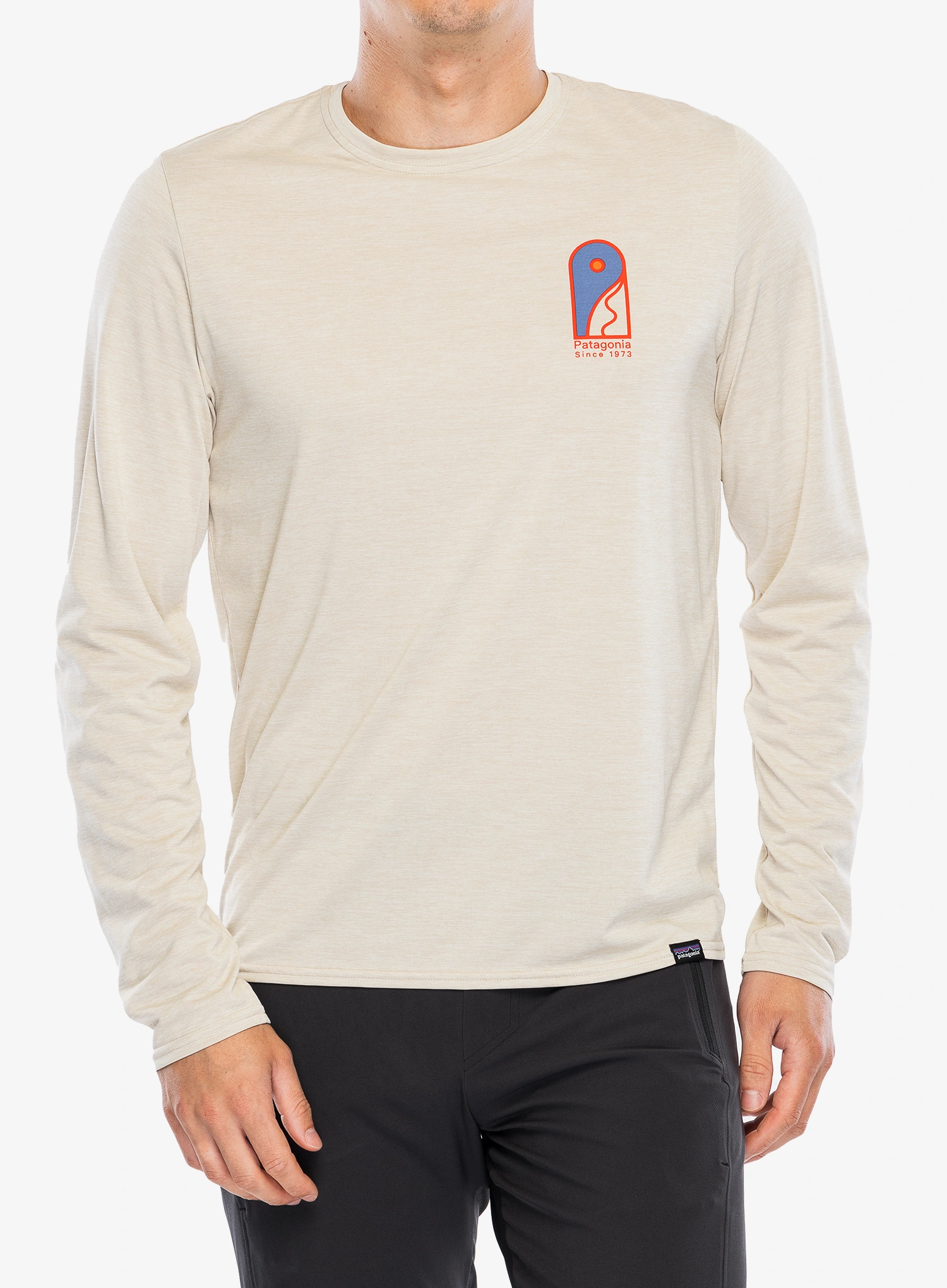 Puloverji brez kapuce Patagonia L/S Cap Cool Daily Graphic Shirt Lands - earlylines/pumice x-dye