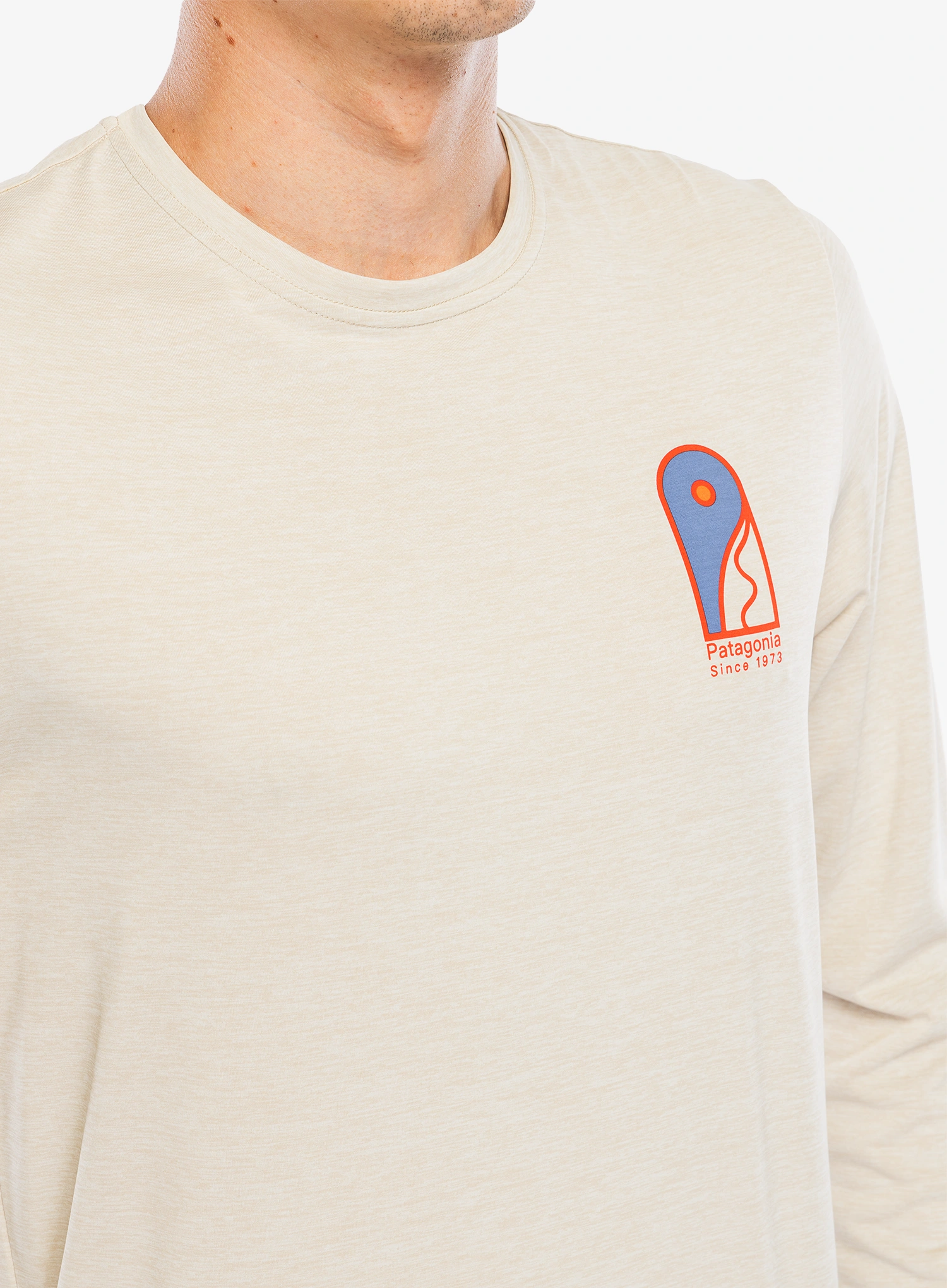 Puloverji brez kapuce Patagonia L/S Cap Cool Daily Graphic Shirt Lands - earlylines/pumice x-dye
