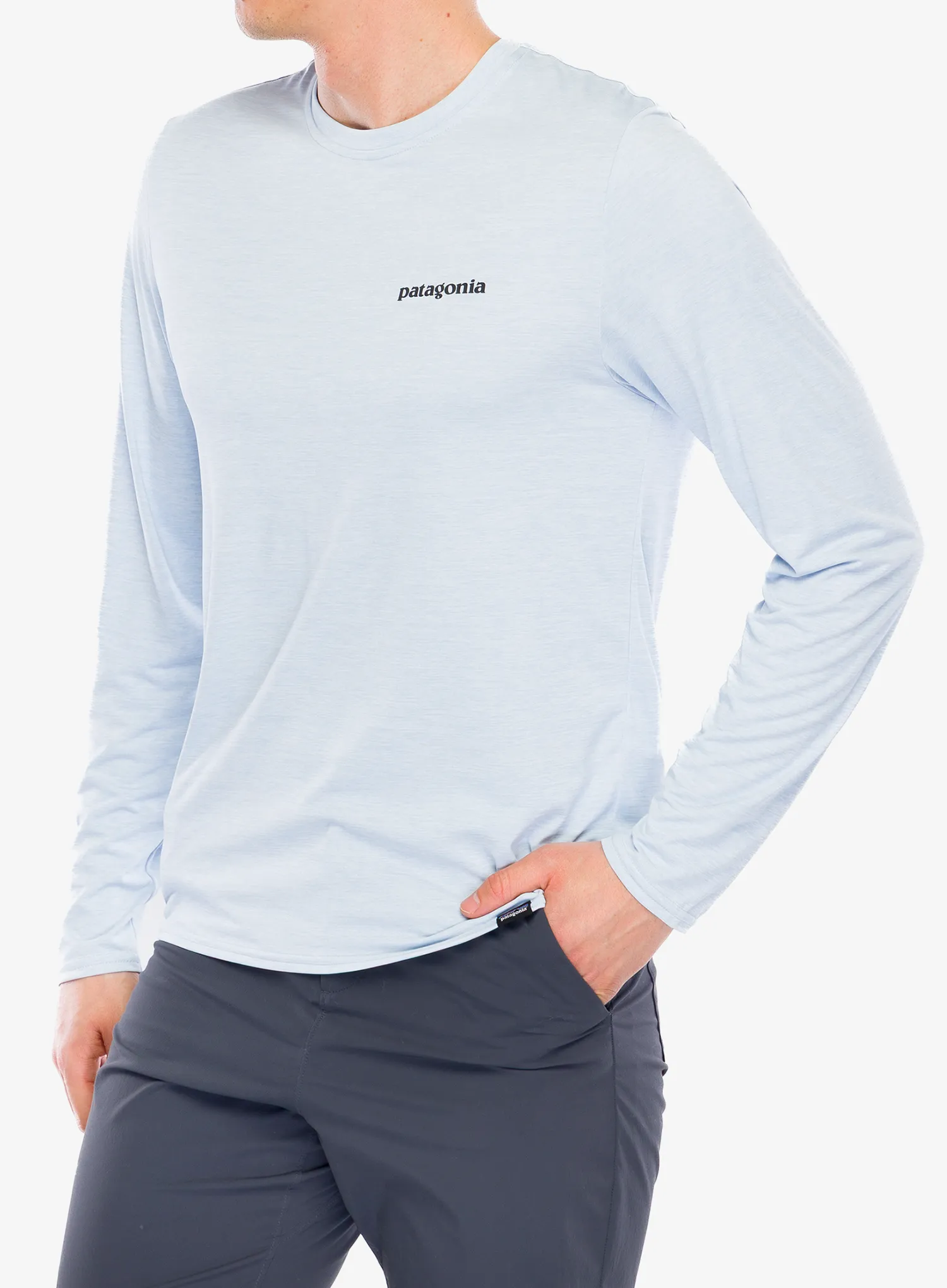 Puloverji brez kapuce Patagonia L/S Cap Cool Daily Graphic Shirt Waters - fitz roy trout/fleck blue
