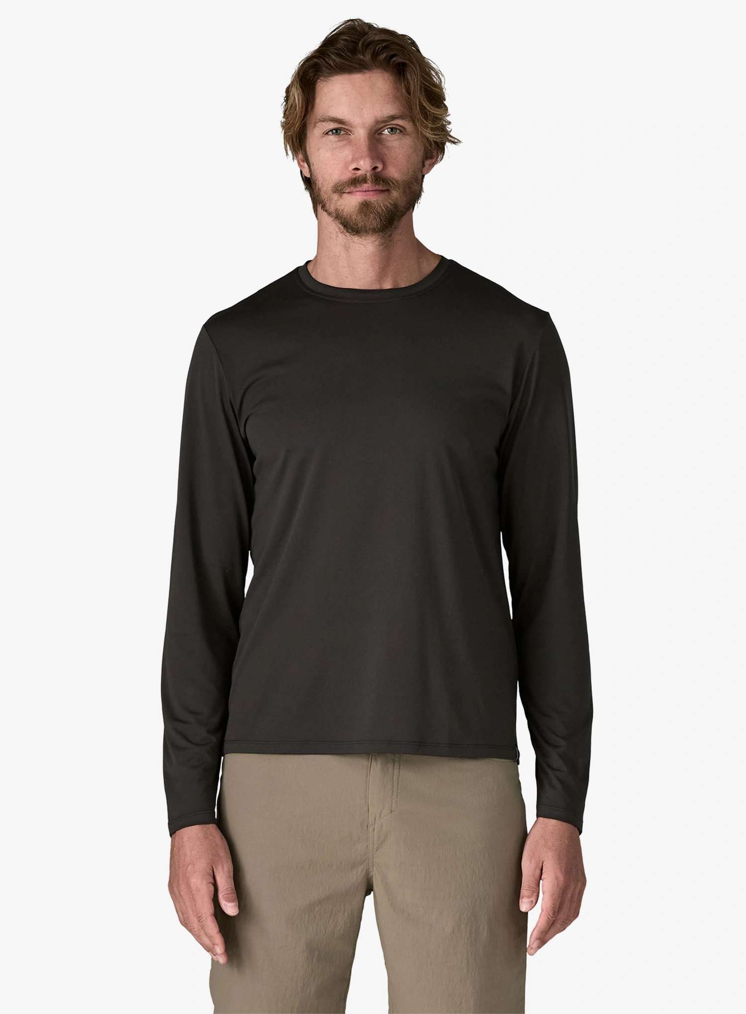 Puloverji brez kapuce Patagonia L/S Cap Cool Daily Shirt - black