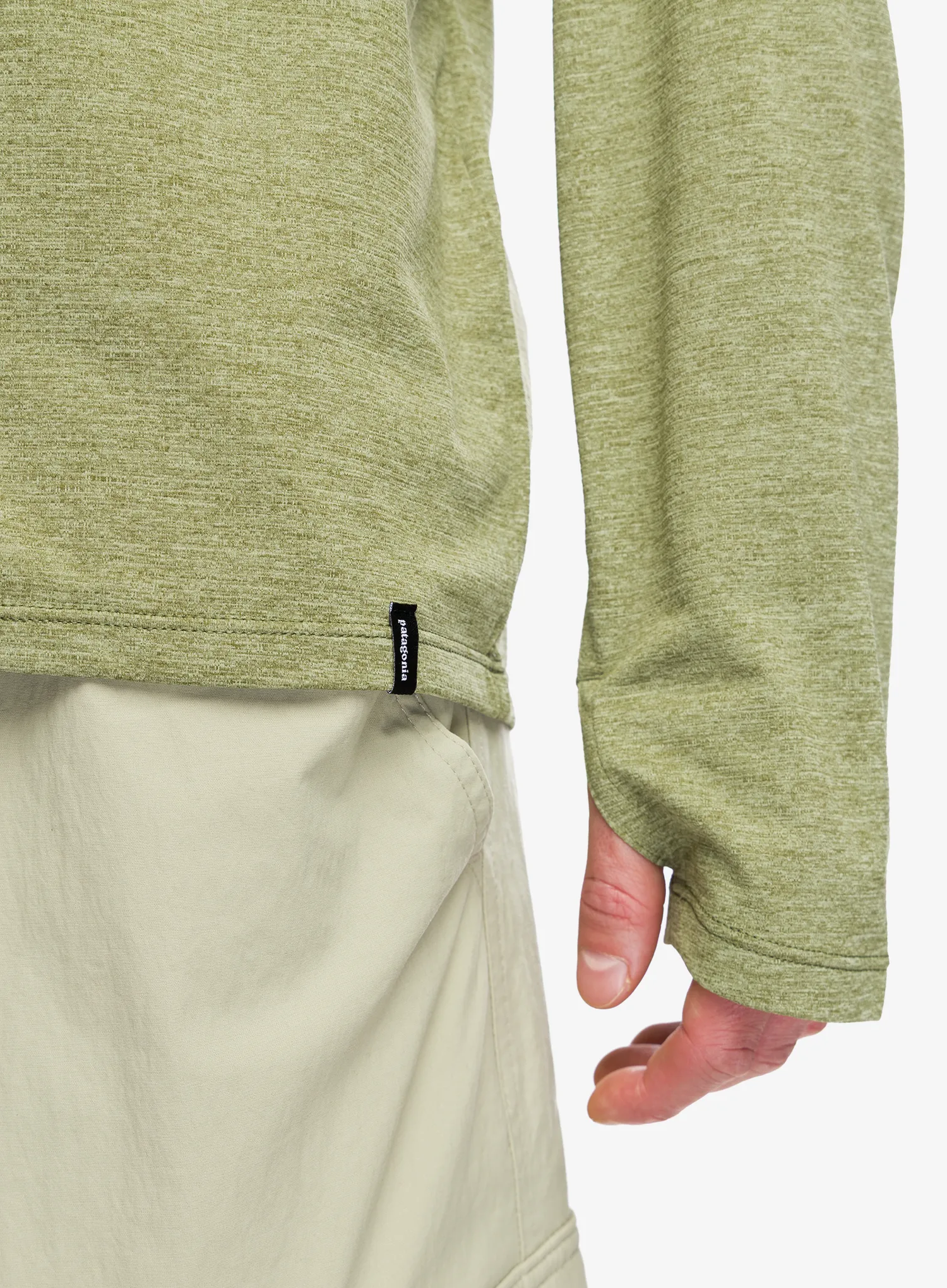 Puloverji brez kapuce Patagonia L/S Cap Cool Sun Shirt - caper green/buckhorn grn x-dye