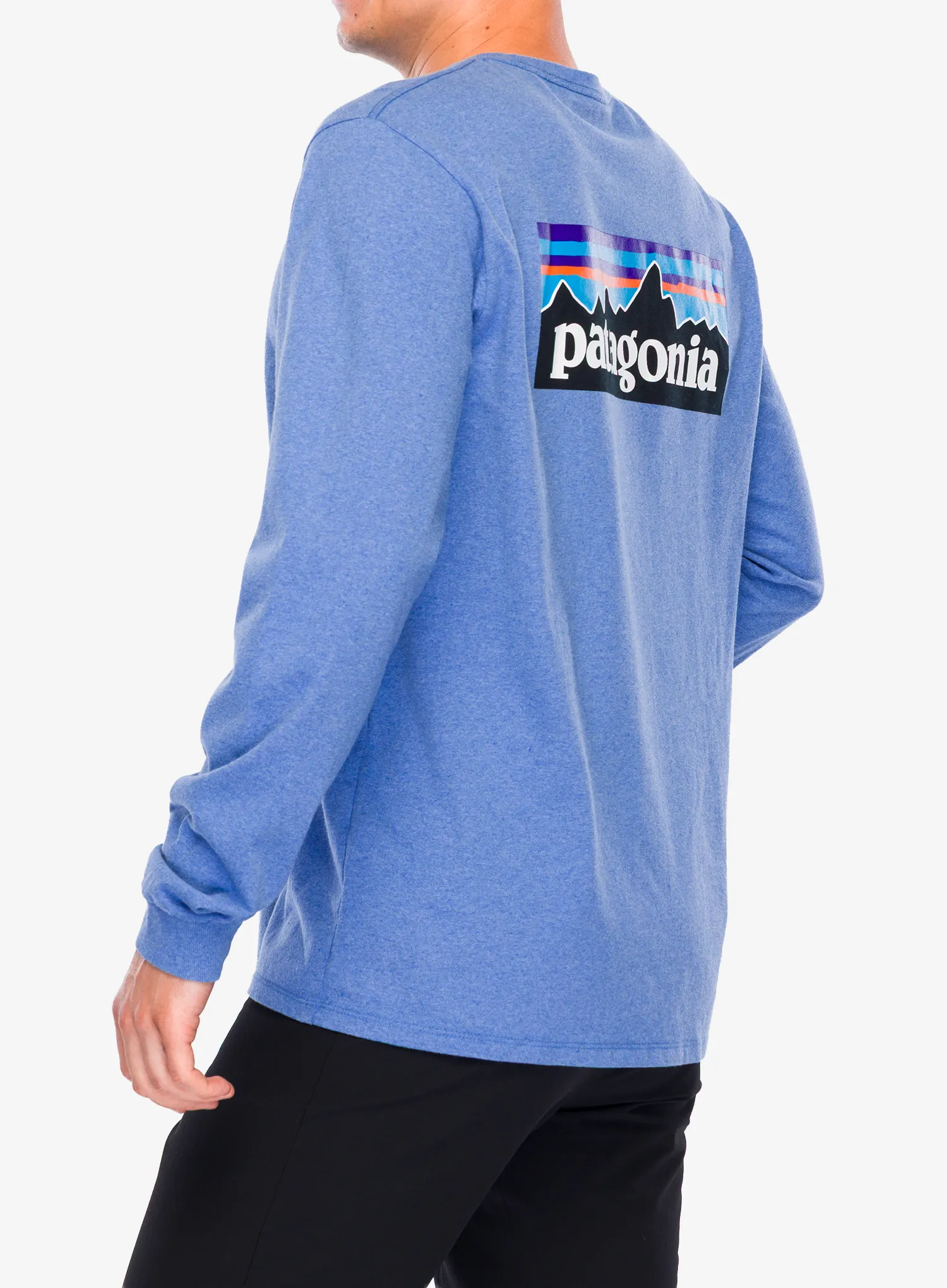 Puloverji brez kapuce Patagonia L/S P-6 Logo Responsibili-Tee - abundant blue