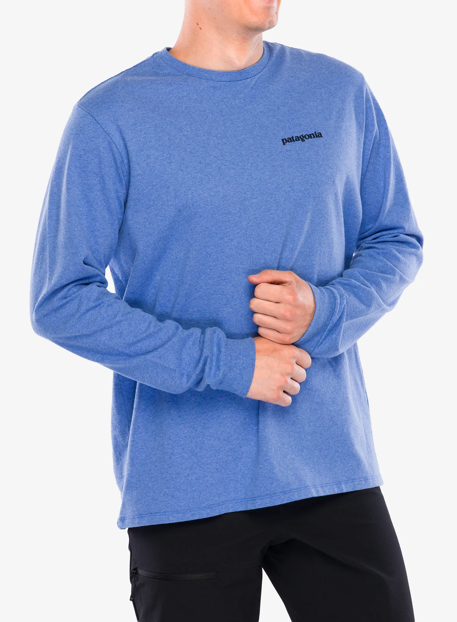 Puloverji brez kapuce Patagonia L/S P-6 Logo Responsibili-Tee - abundant blue