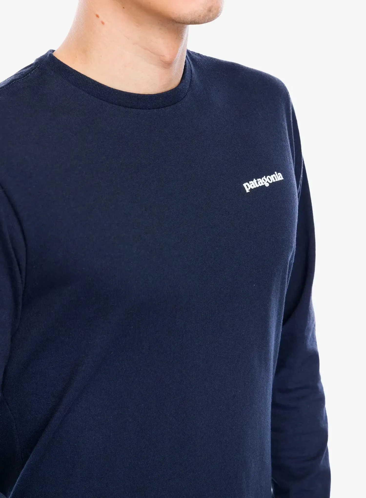 Puloverji brez kapuce Patagonia L/S P-6 Logo Responsibili-Tee - new navy