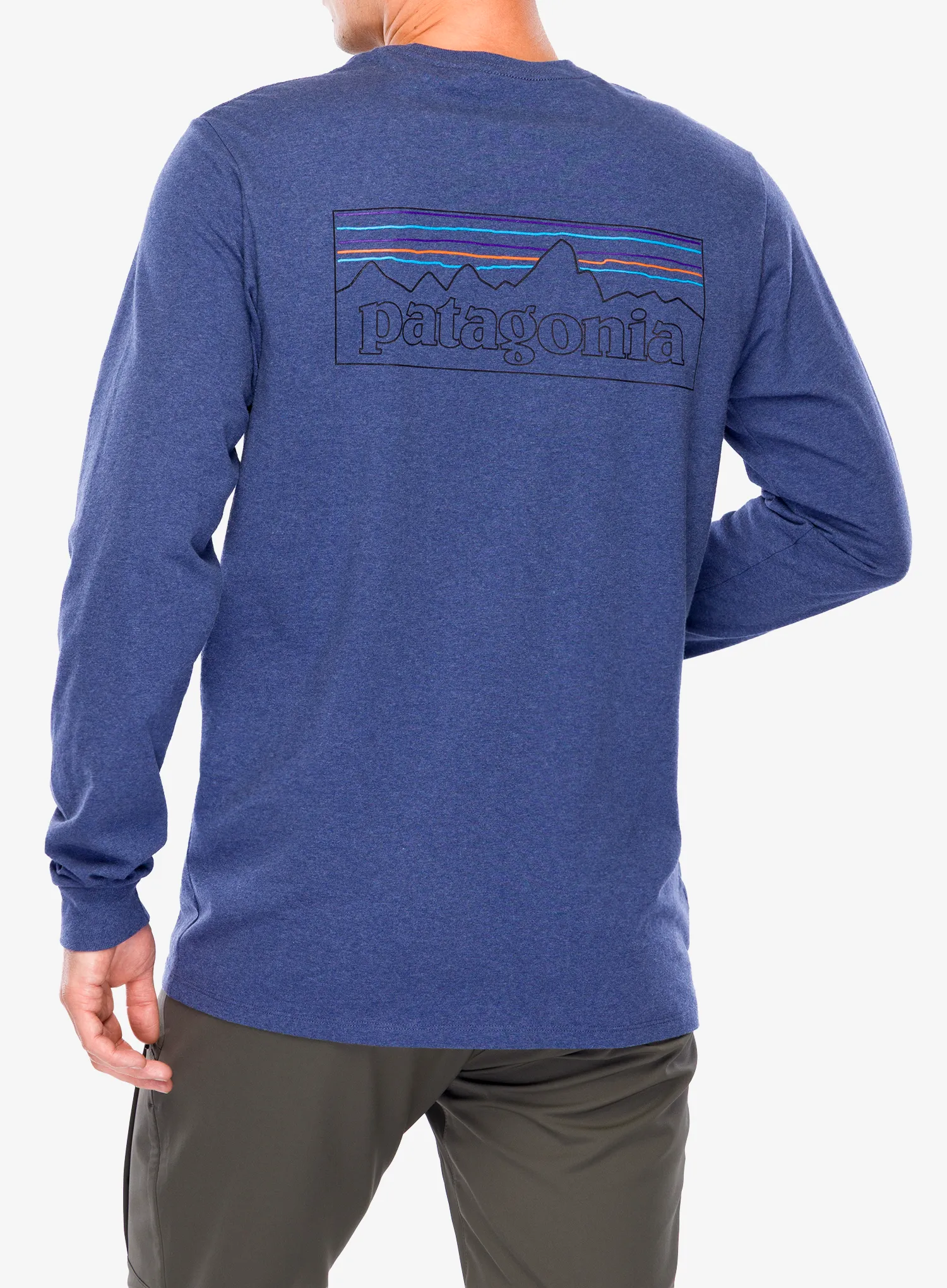 Puloverji brez kapuce Patagonia L/S P-6 Logo Responsibili-Tee - p-6 outline/current blue