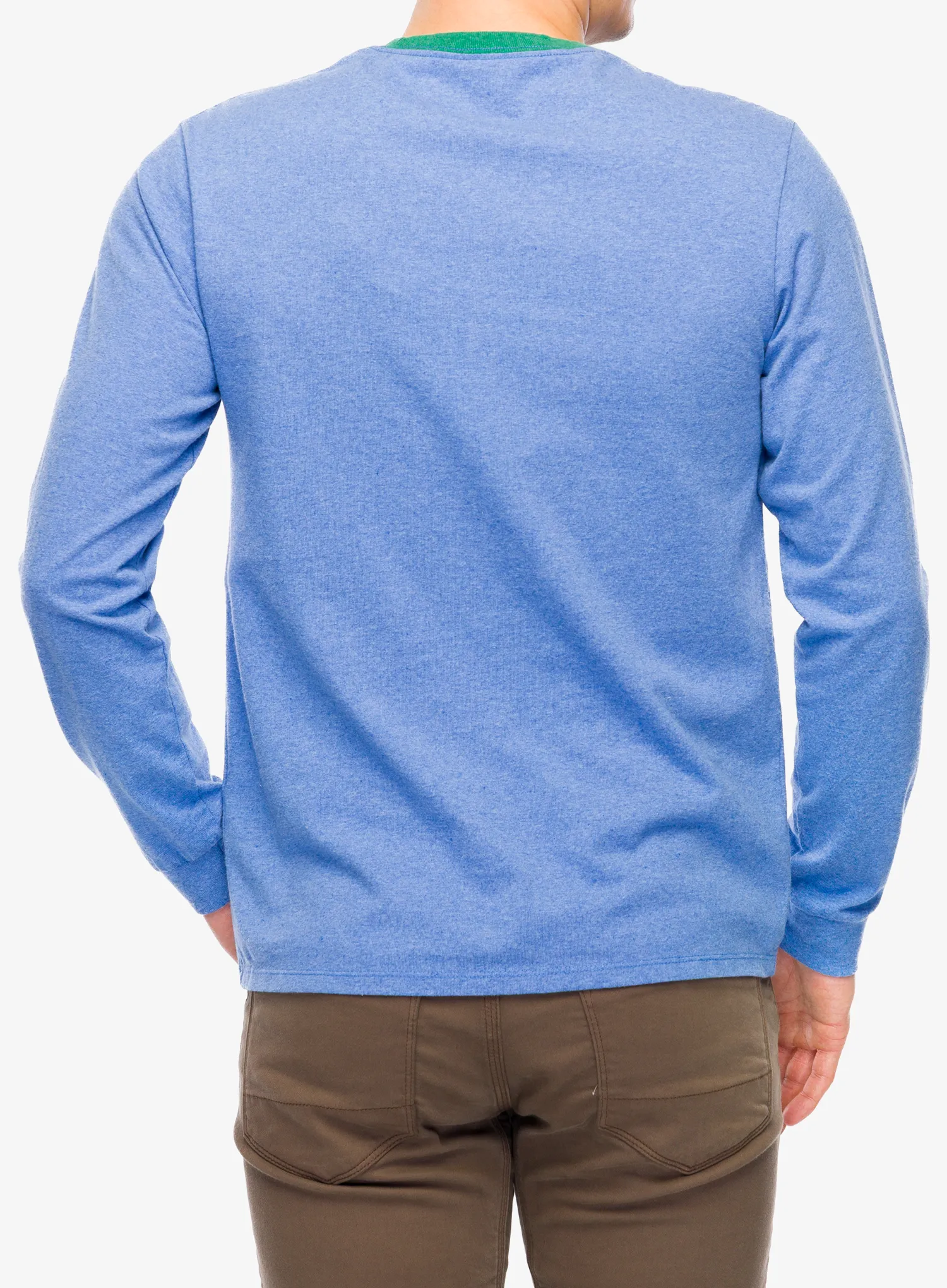 Puloverji brez kapuce Patagonia L/S Shop Sticker Pocket Responsibili-Tee - abundant blue