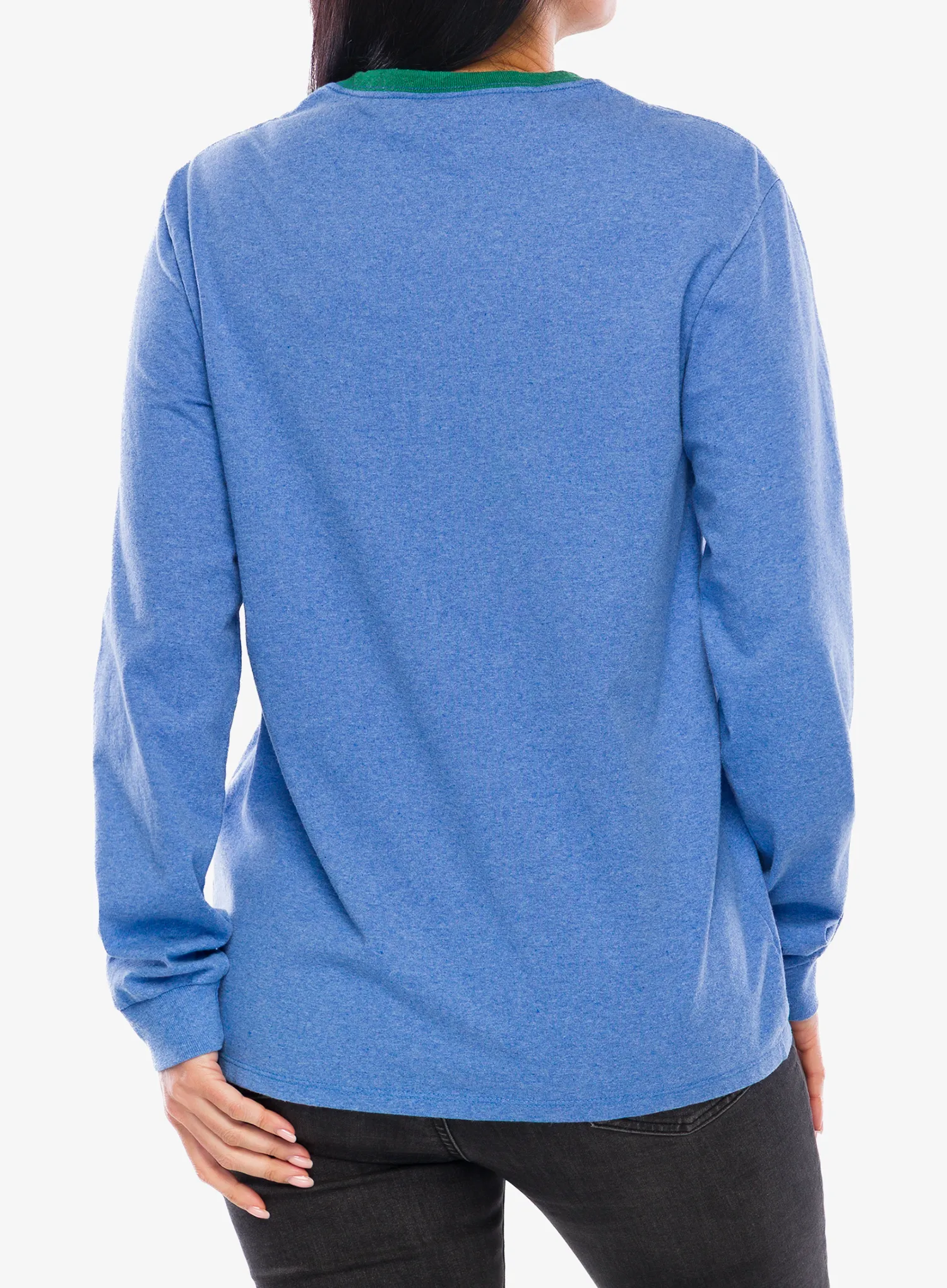 Puloverji brez kapuce Patagonia L/S Shop Sticker Pocket Responsibili-Tee - abundant blue
