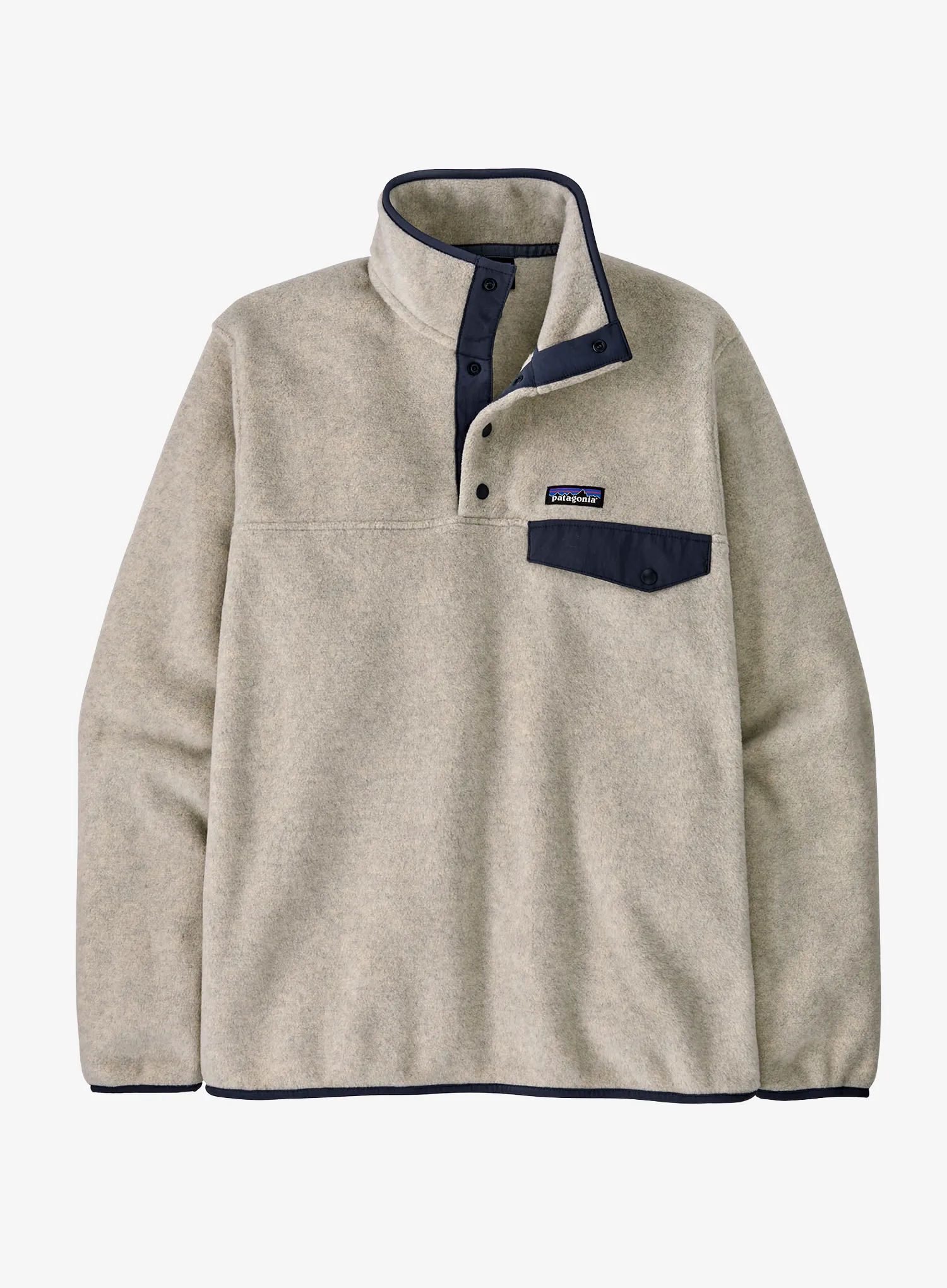 Puloverji brez kapuce Patagonia Lightweight Synch Snap-T Pullover - oatmeal heather/smolder blue
