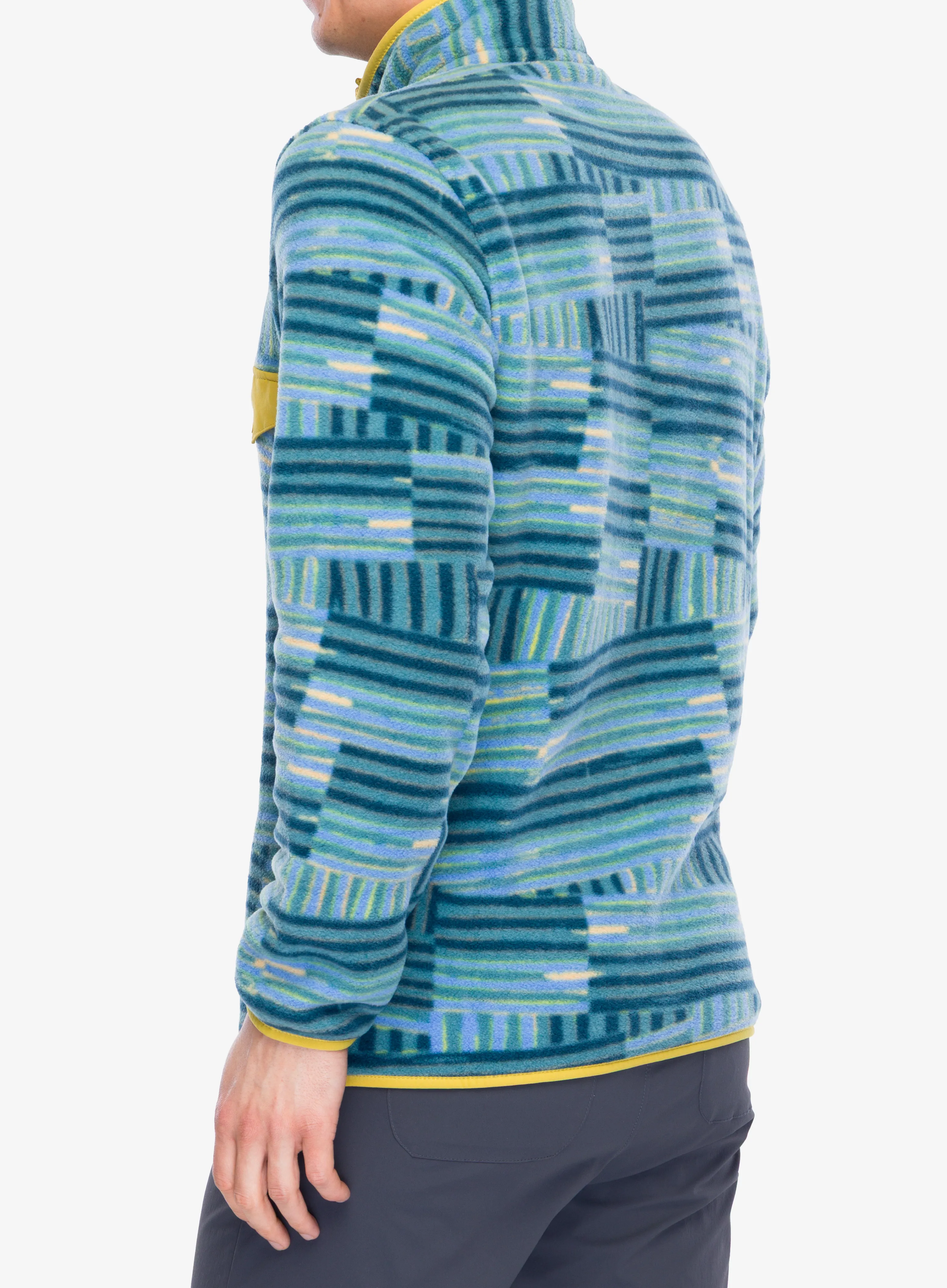 Puloverji brez kapuce Patagonia Lightweight Synch Snap-T Pullover - quilty fitz/wetland blue