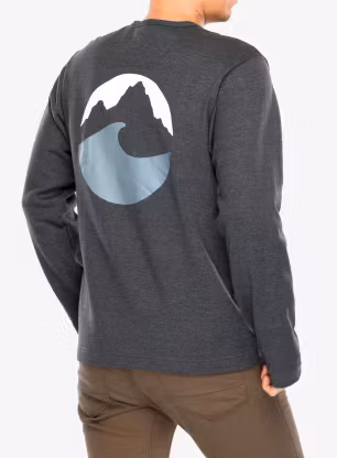 Puloverji brez kapuce Patagonia LW Applied Imagination Wildrise Crew - ink black