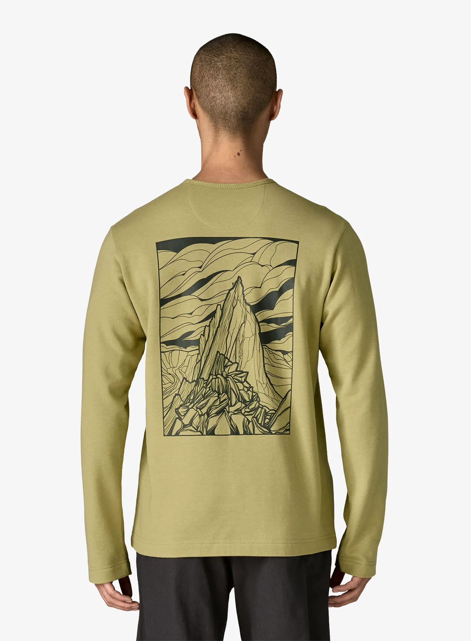 Puloverji brez kapuce Patagonia LW Cloud Crag Wildrise Crew - gumtree green