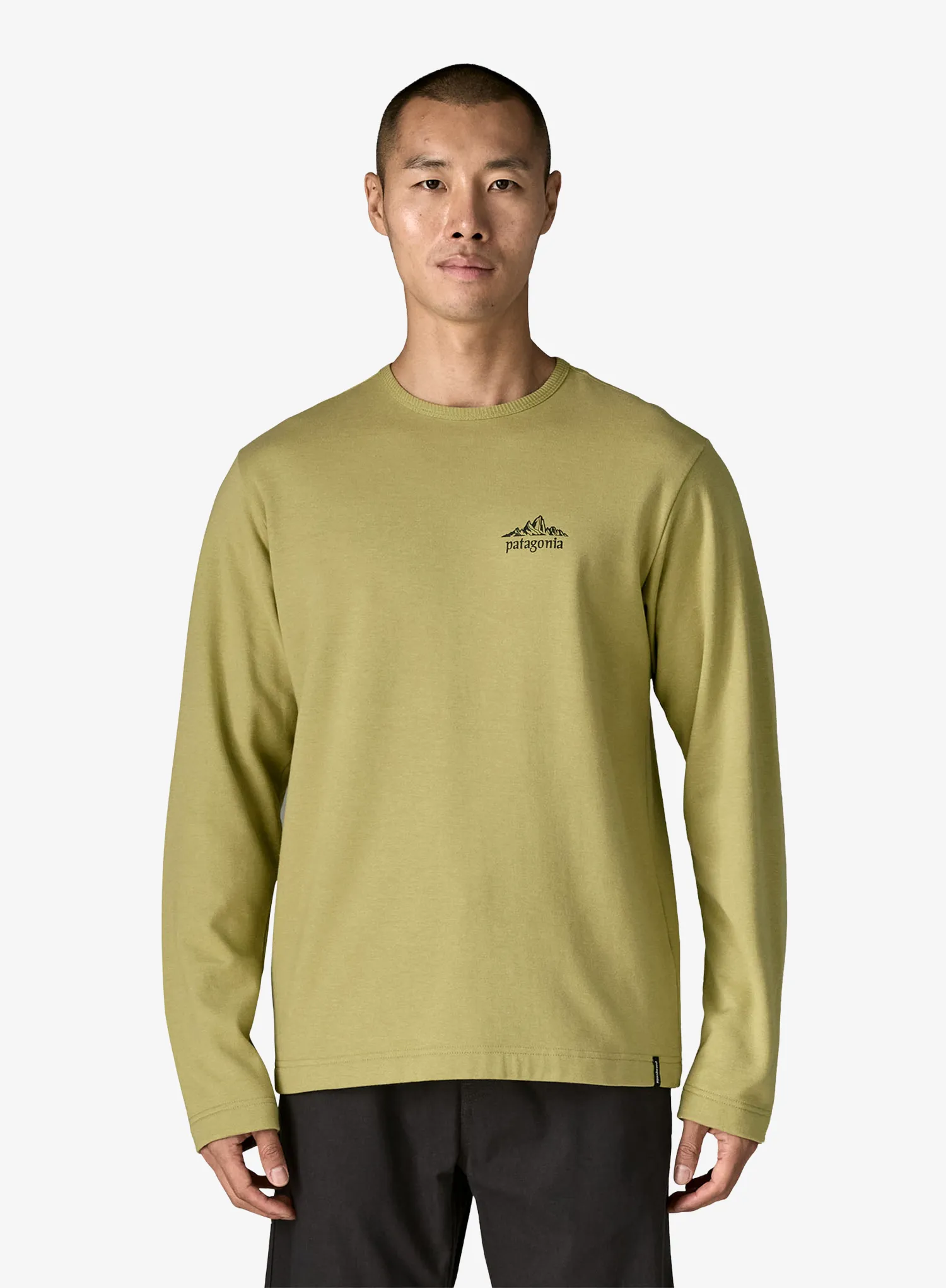 Puloverji brez kapuce Patagonia LW Cloud Crag Wildrise Crew - gumtree green