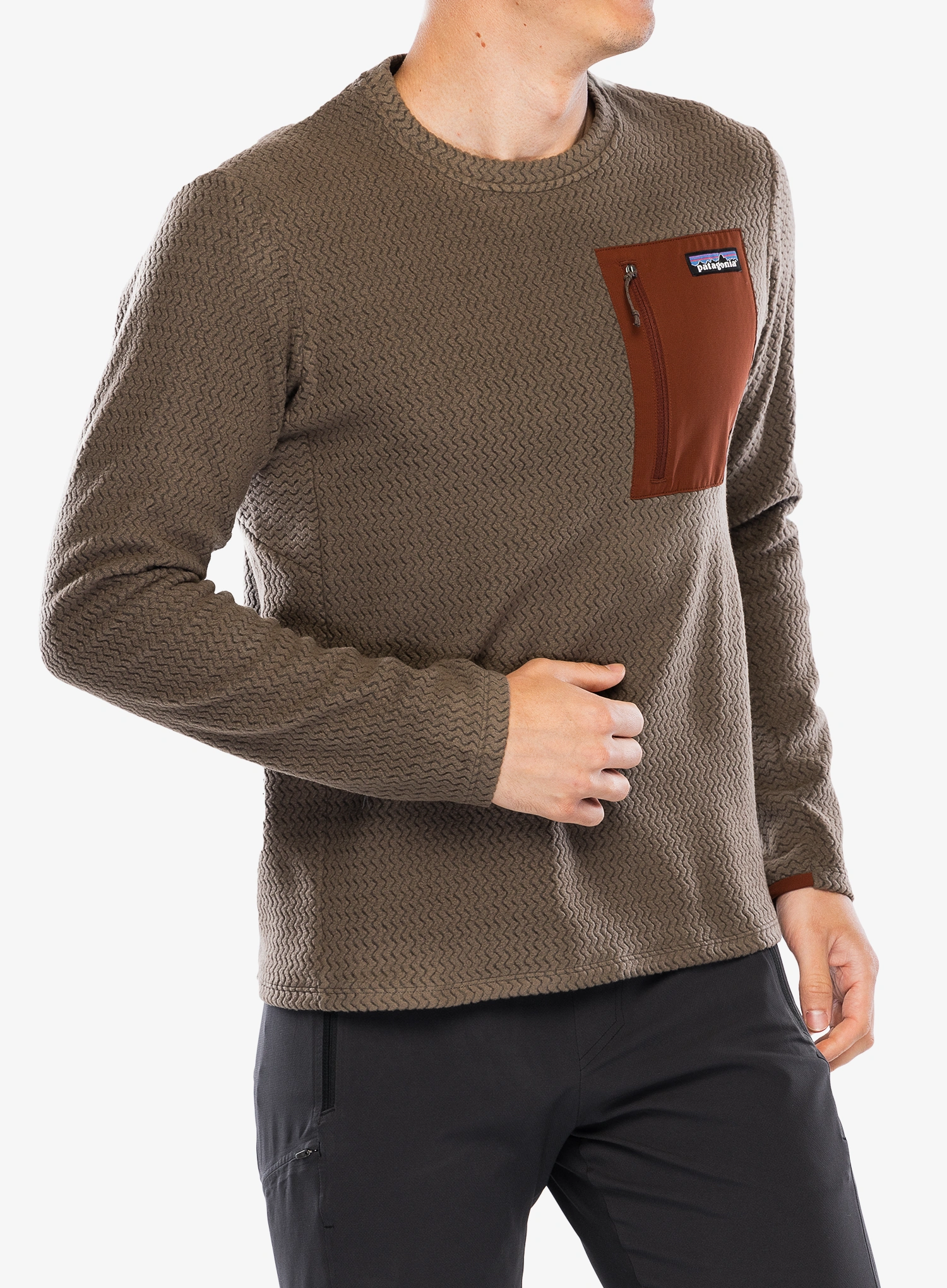 Puloverji brez kapuce Patagonia R1 Air Crew - marlow brown