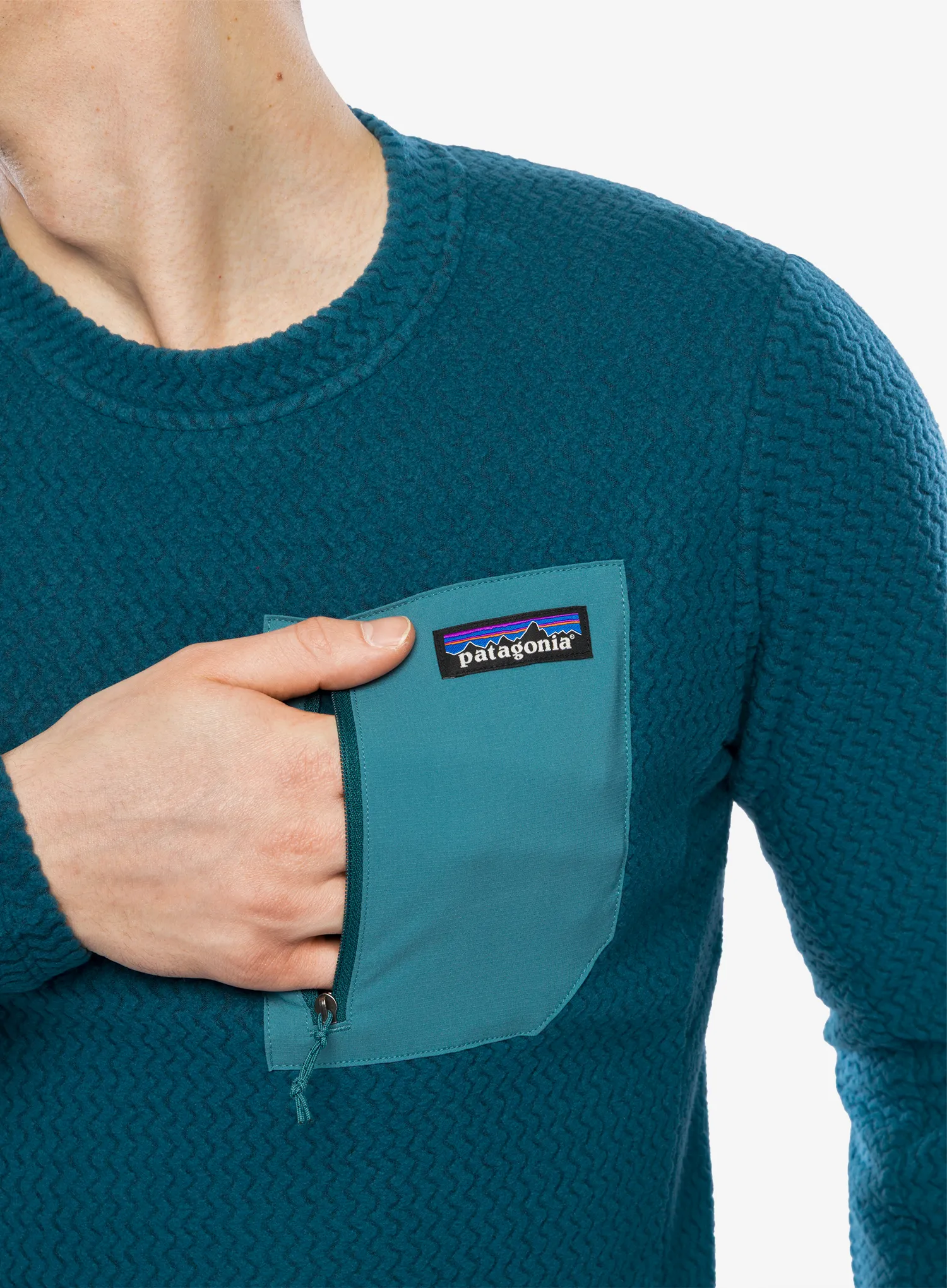 Puloverji brez kapuce Patagonia R1 Air Crew - tidal teal