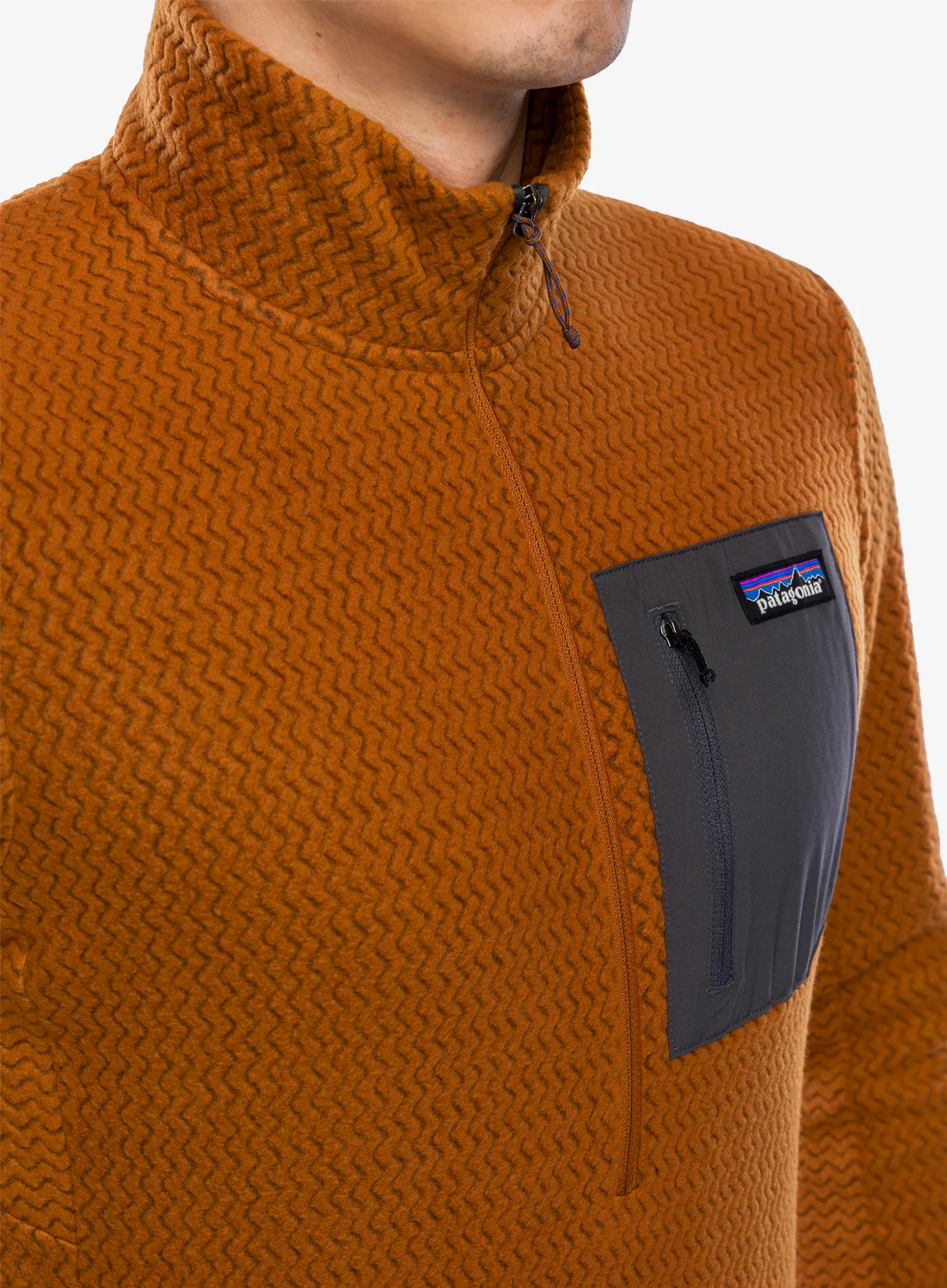 Puloverji brez kapuce Patagonia R1 Air Zip Neck - robin brown