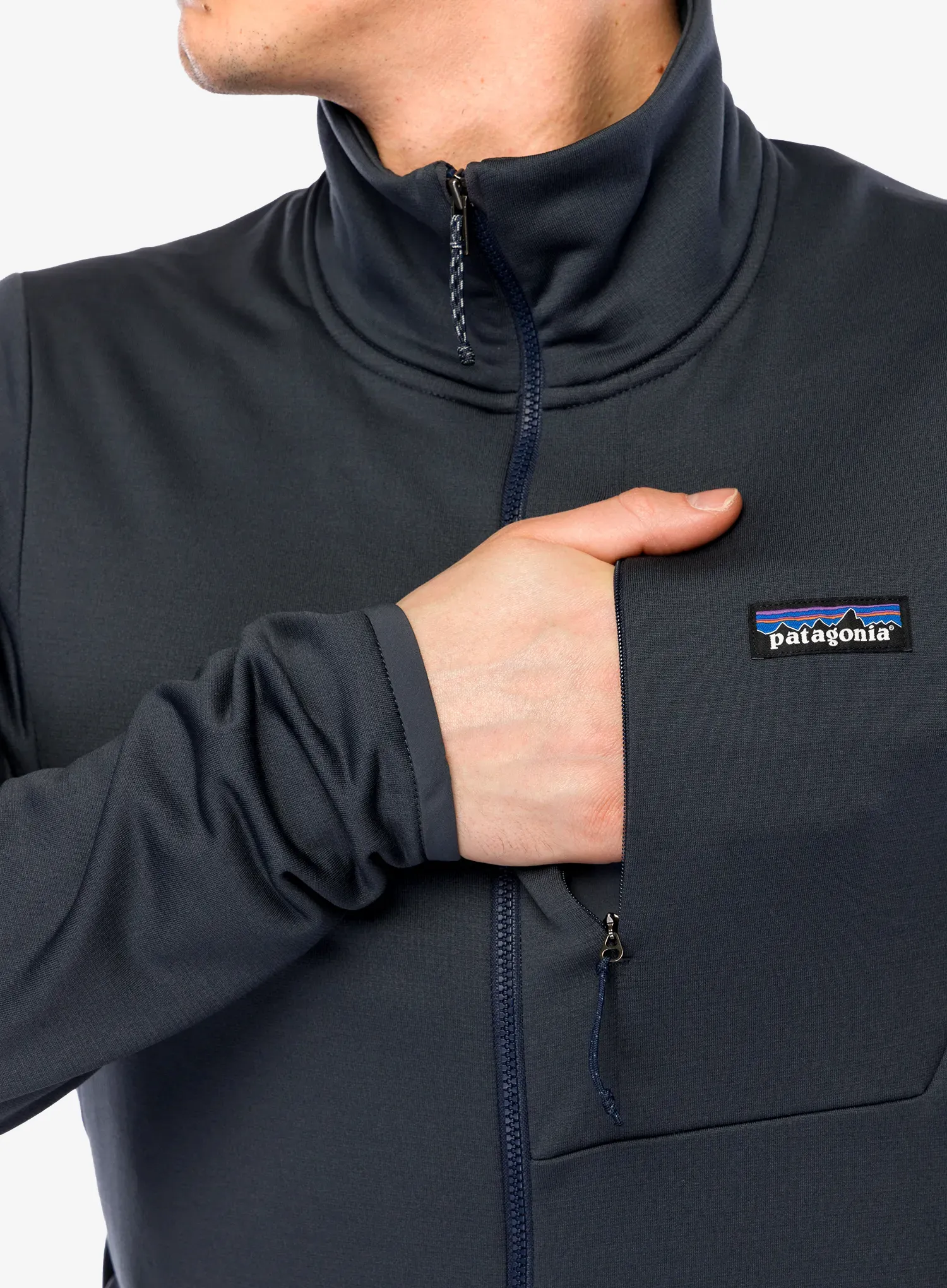 Puloverji brez kapuce Patagonia R1 Thermal Jacket - smolder blue