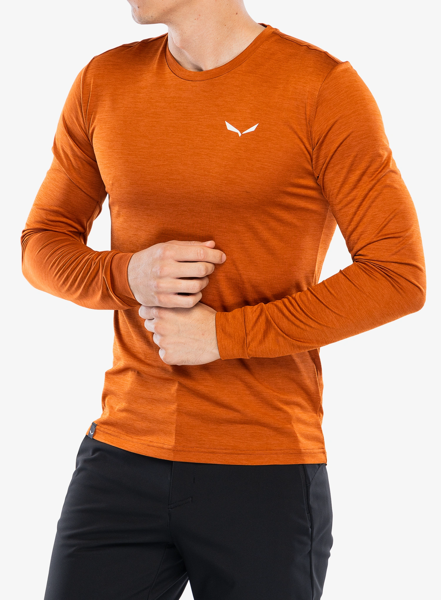 Puloverji brez kapuce Salewa Puez Melange Dry L/S Tee - bombay brown melange