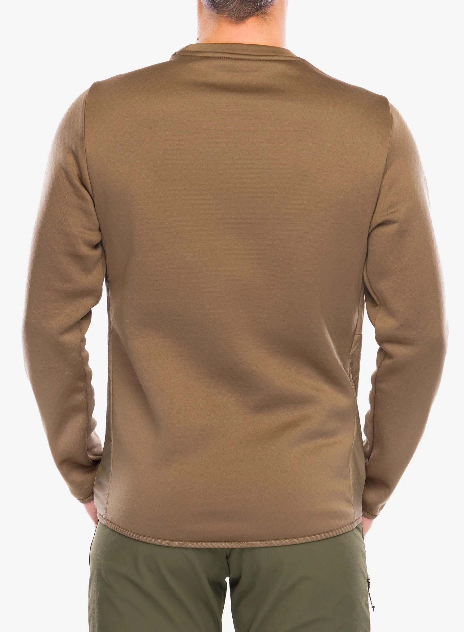 Puloverji brez kapuce Salomon Outline Hybrid Warm Pullover - shitake