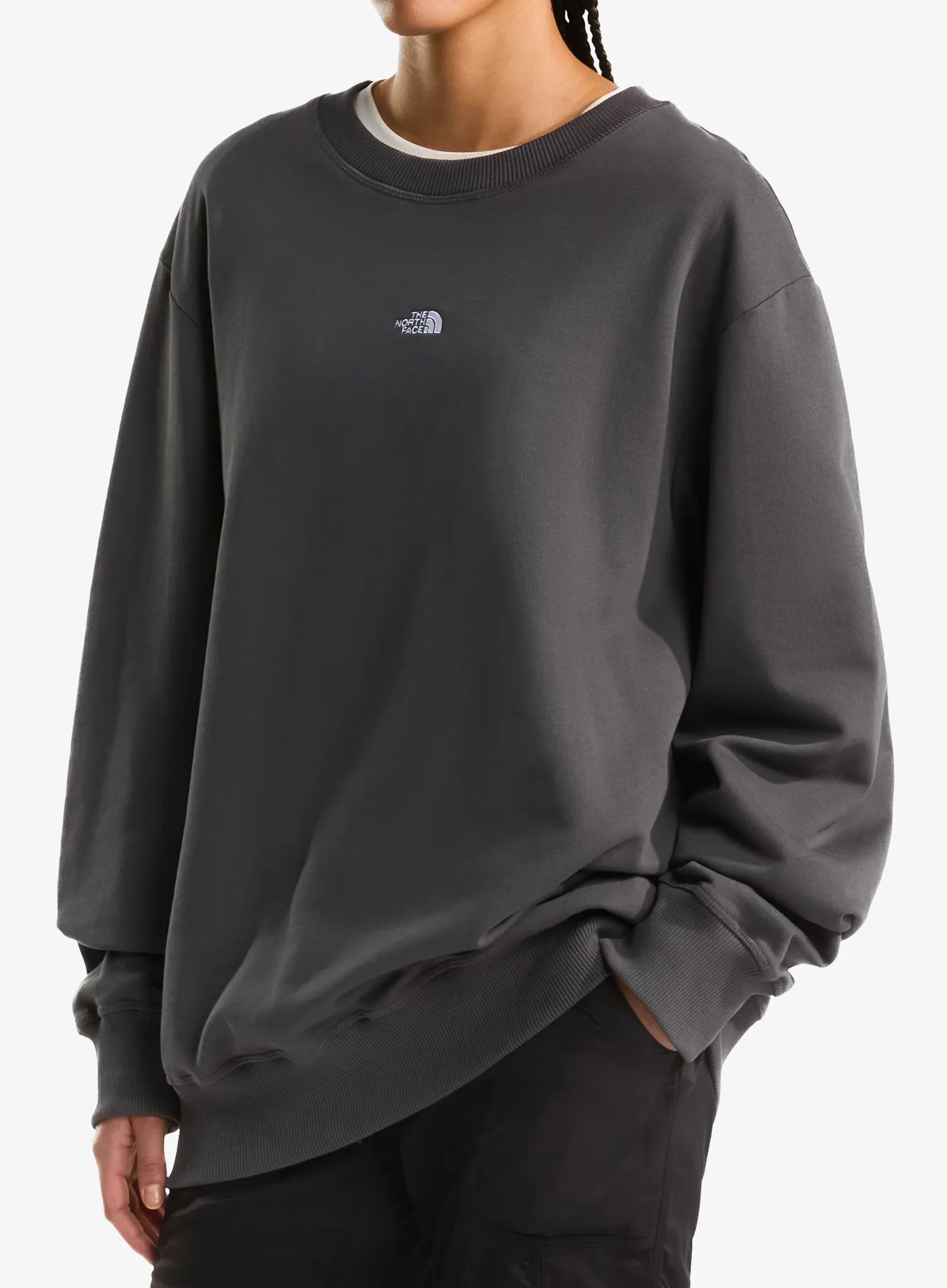 Puloverji brez kapuce The North Face Essential Light Relaxed Crew - anthracite grey