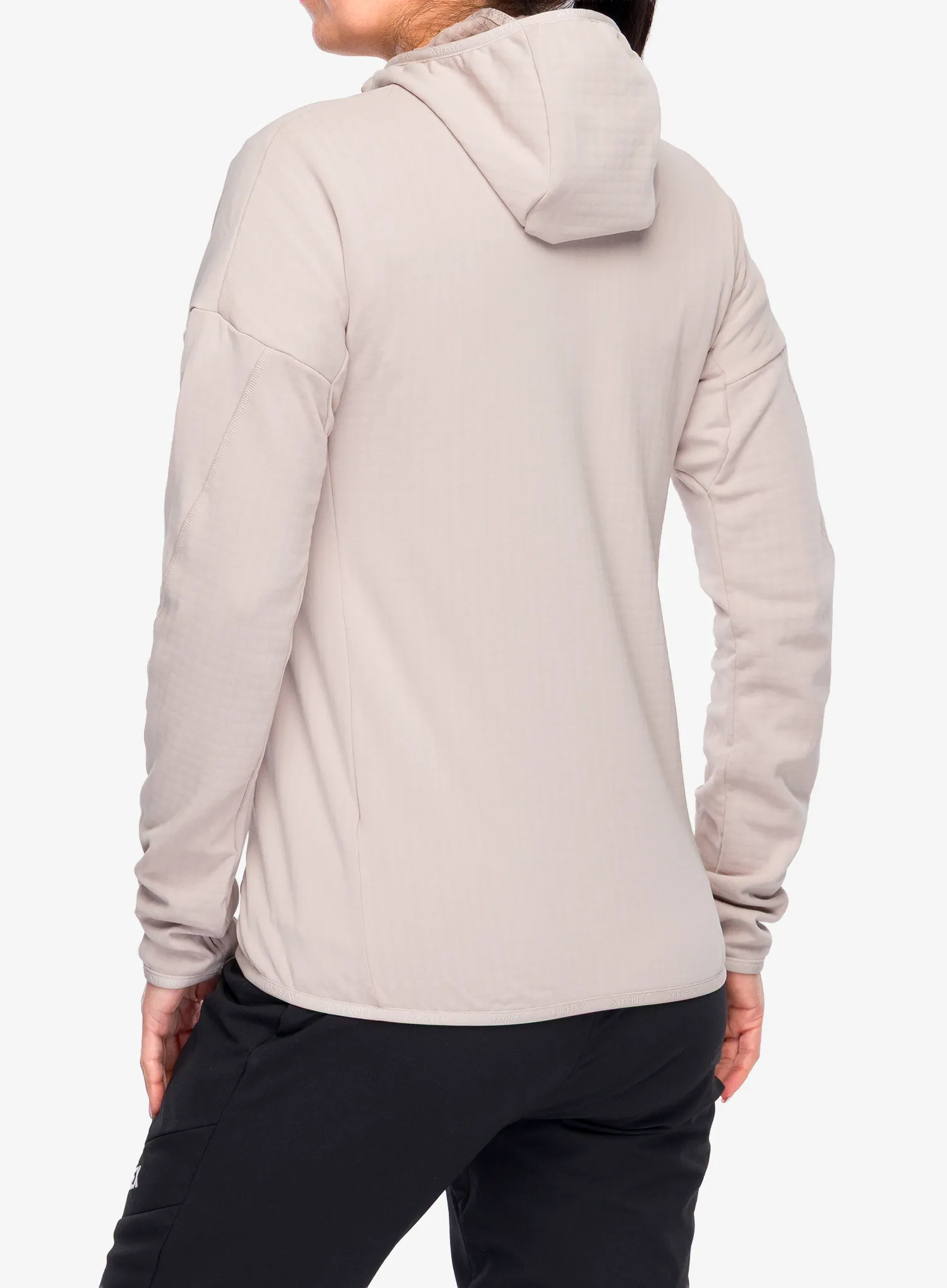 Ženska jopica adidas TERREX Techrock CLIMAWARM+ Wind Hooded Fleece Jacket - wonder taupe