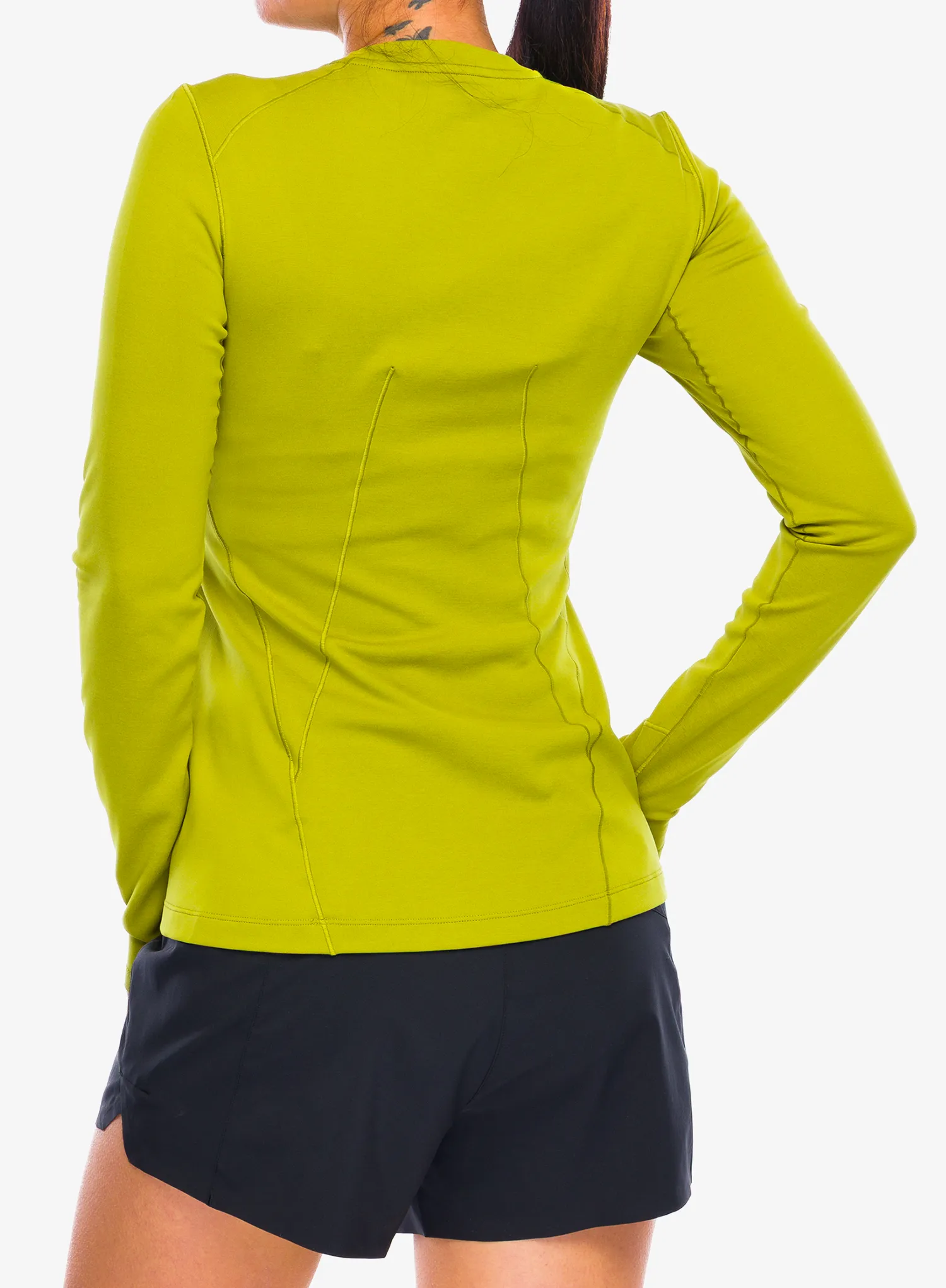 Ženska jopica Arcteryx Taema Thermal Crew LS - olive moss heather