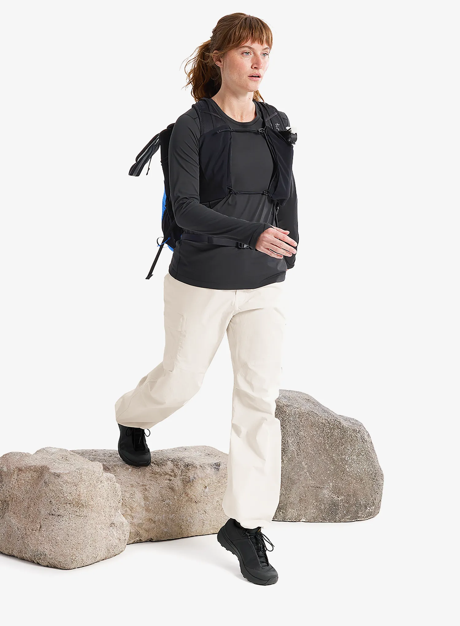 Ženska jopica brez kapuce Arcteryx Sunna Crew LS - black