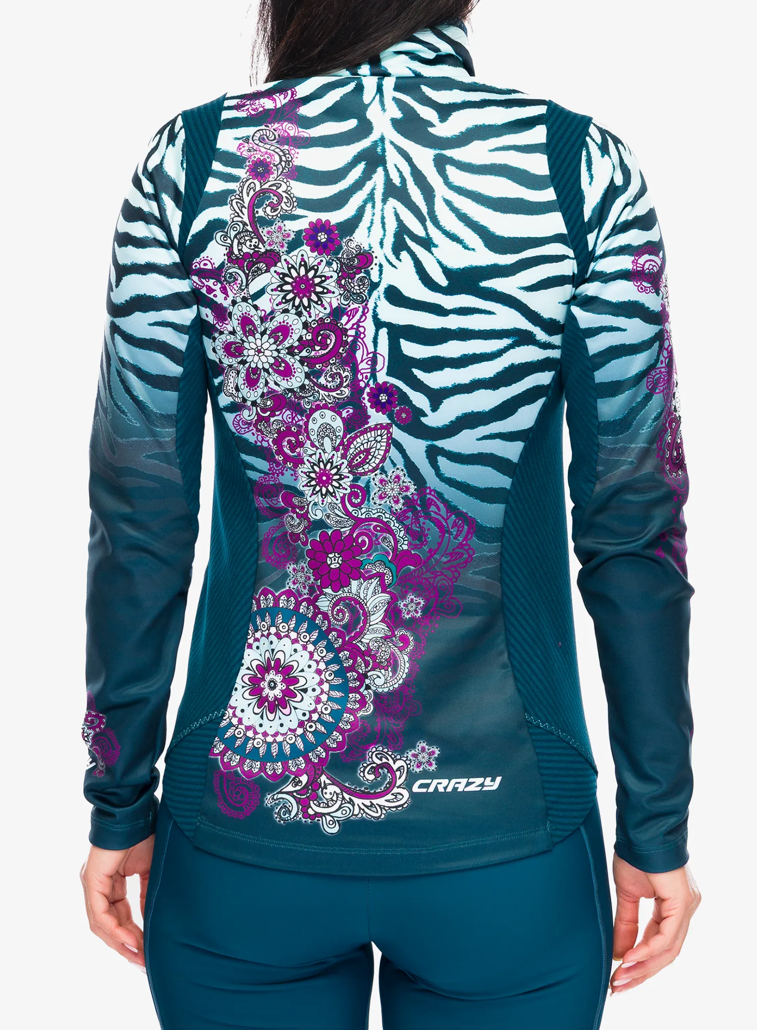 Ženska jopica brez kapuce Crazy Pull Wonder Magic - black/zebra