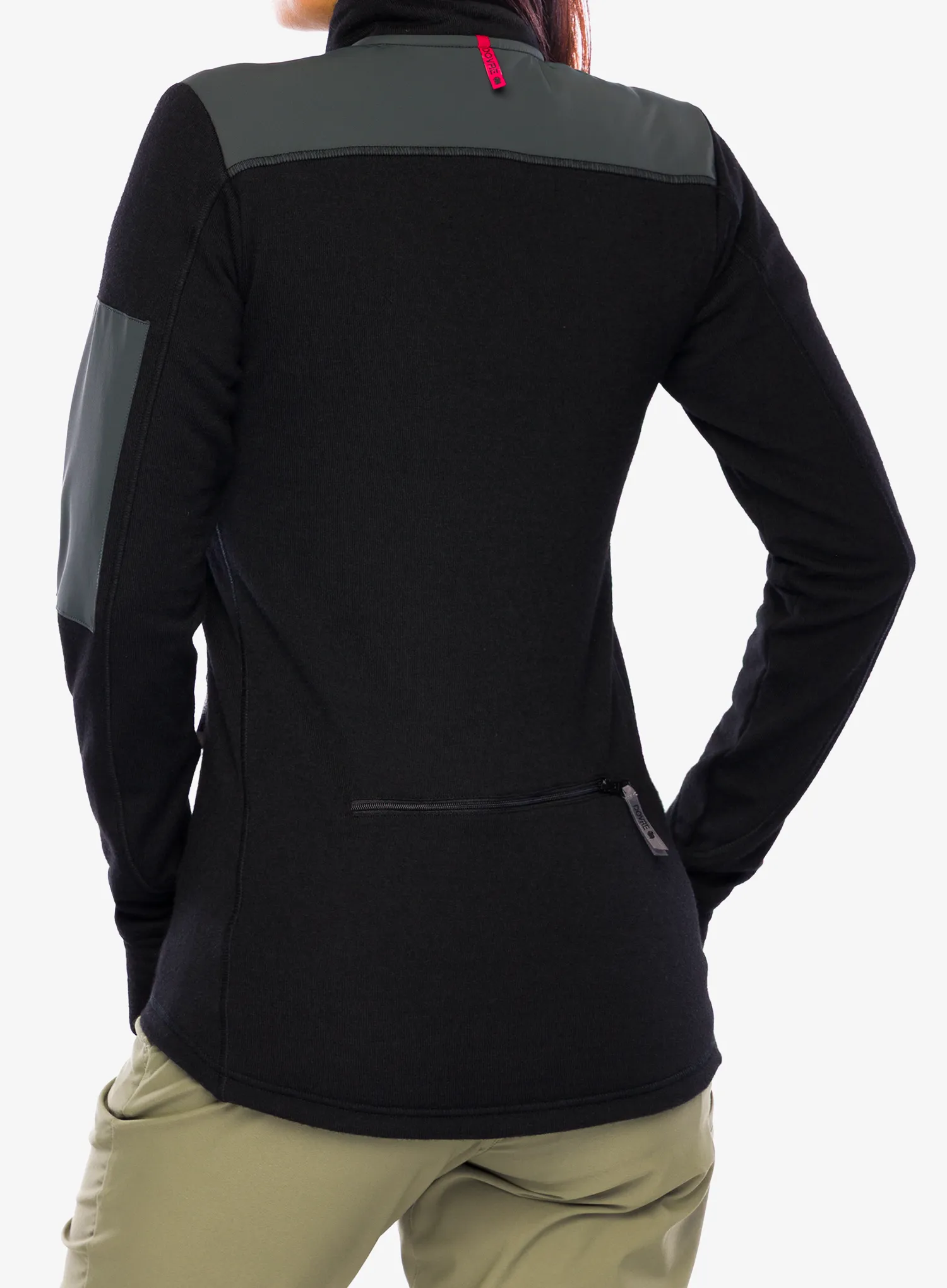 Ženska jopica brez kapuce Dovre Outlayer Fleece Wool Zip - black