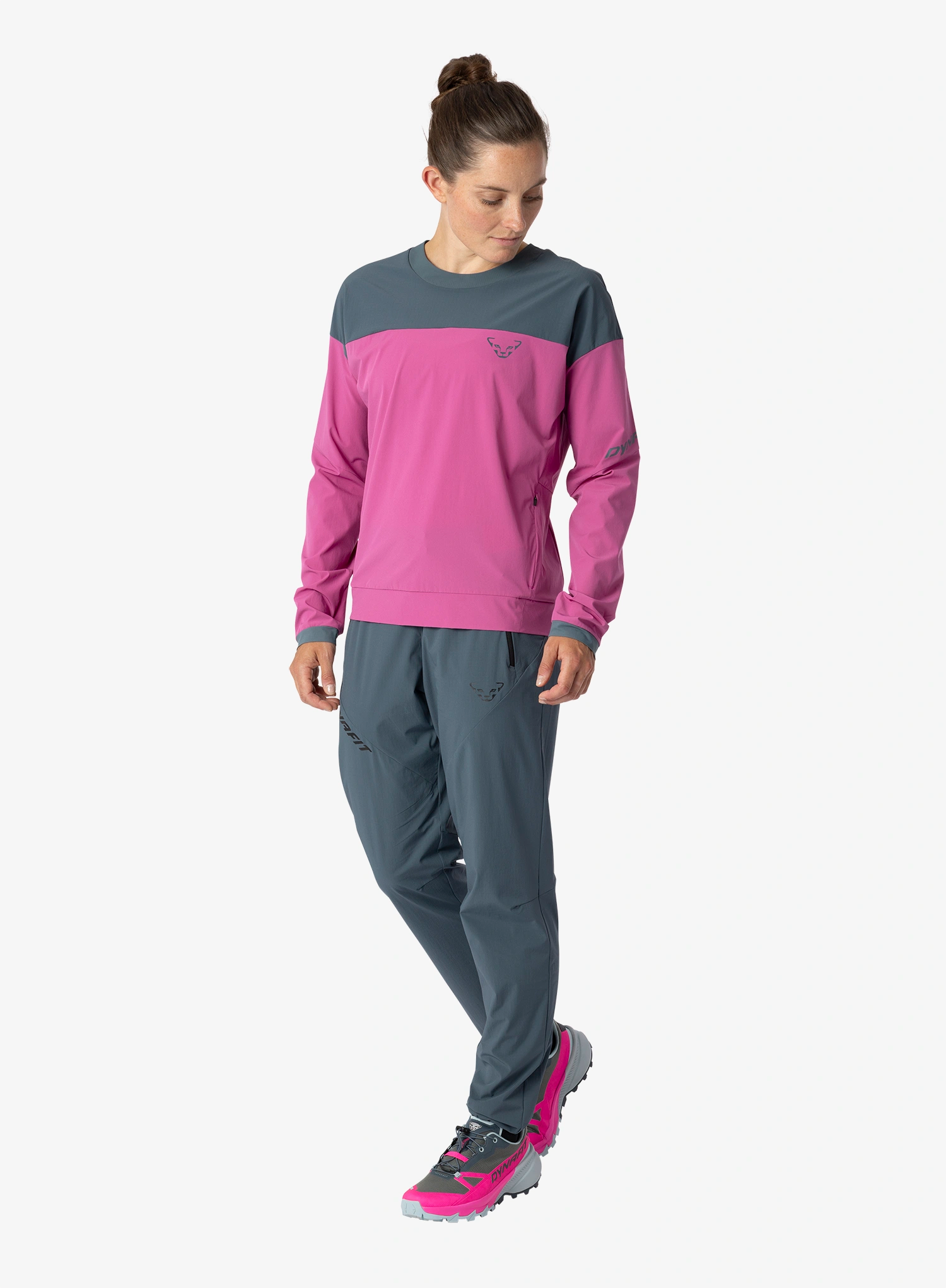 Ženska jopica brez kapuce Dynafit Traverse DST Pullover - magenta