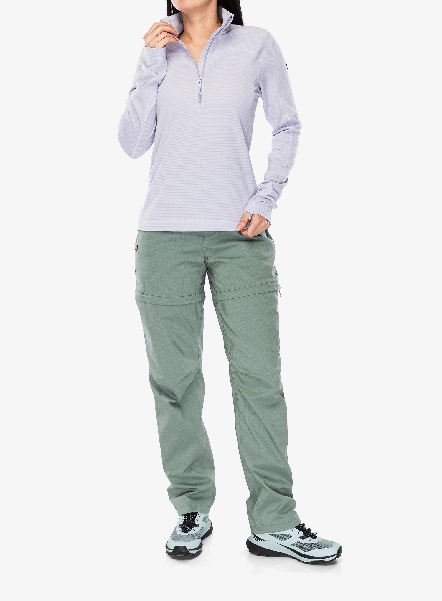 Ženska jopica brez kapuce Fjallraven Abisko Lite Fleece Half Zip - lavender mist