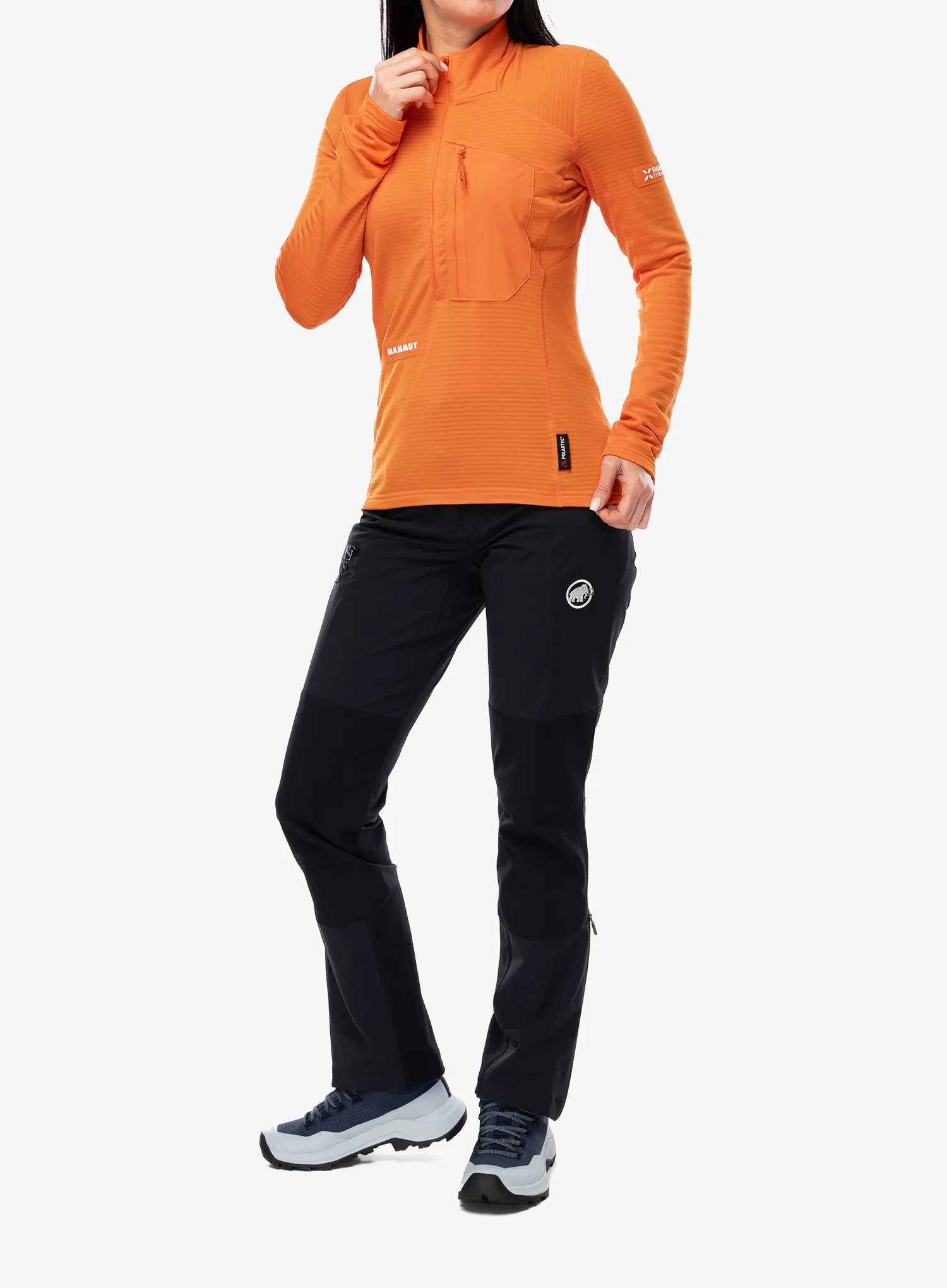 Ženska jopica brez kapuce Mammut Eiger Nordwand Advanced FL Half Zip Pull - orange