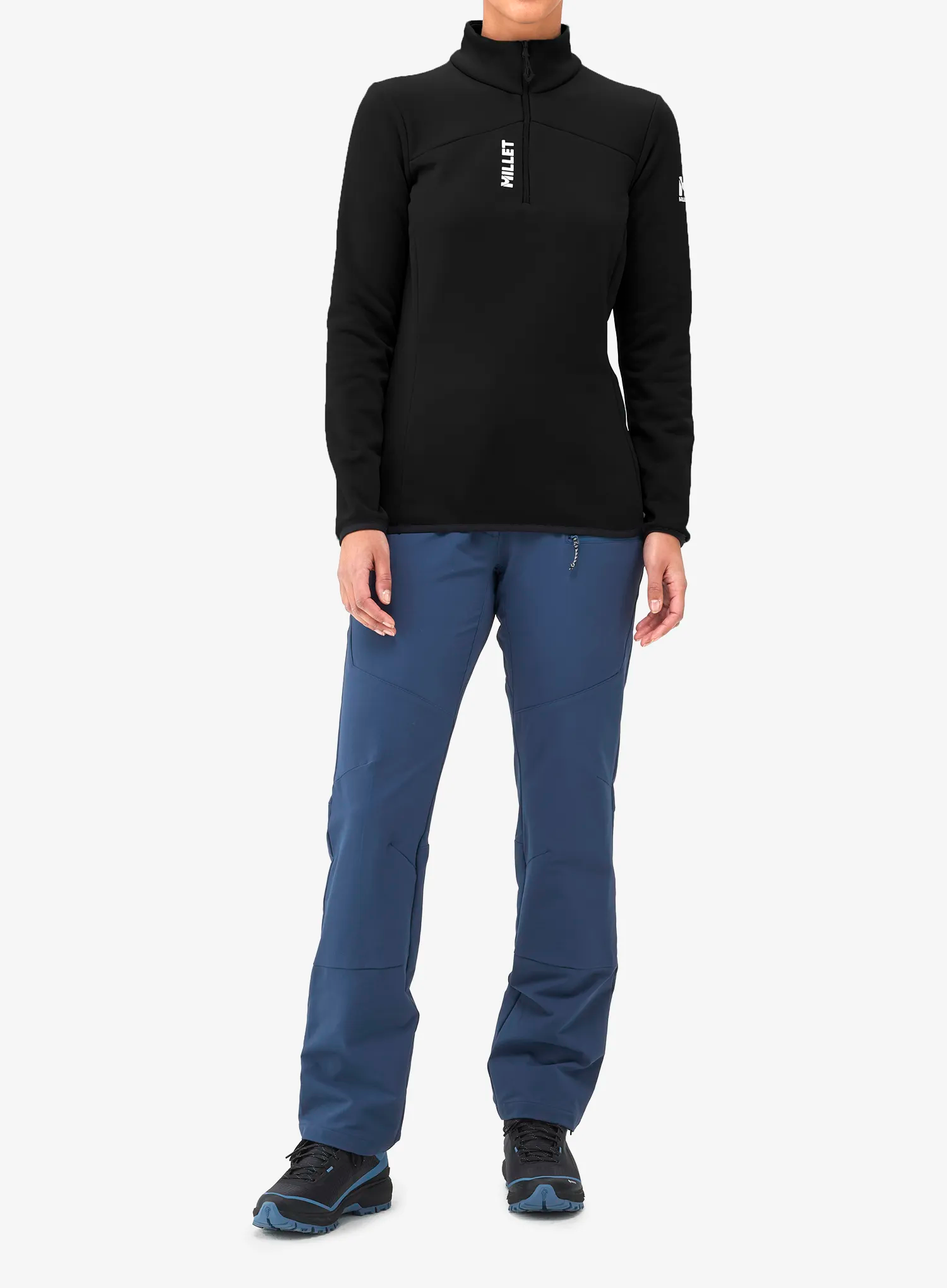 Ženska jopica brez kapuce Millet Seneca Fleece Po - black/noir