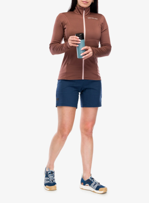 Ženska jopica brez kapuce Ortovox Fleece Light Jacket - chestnut