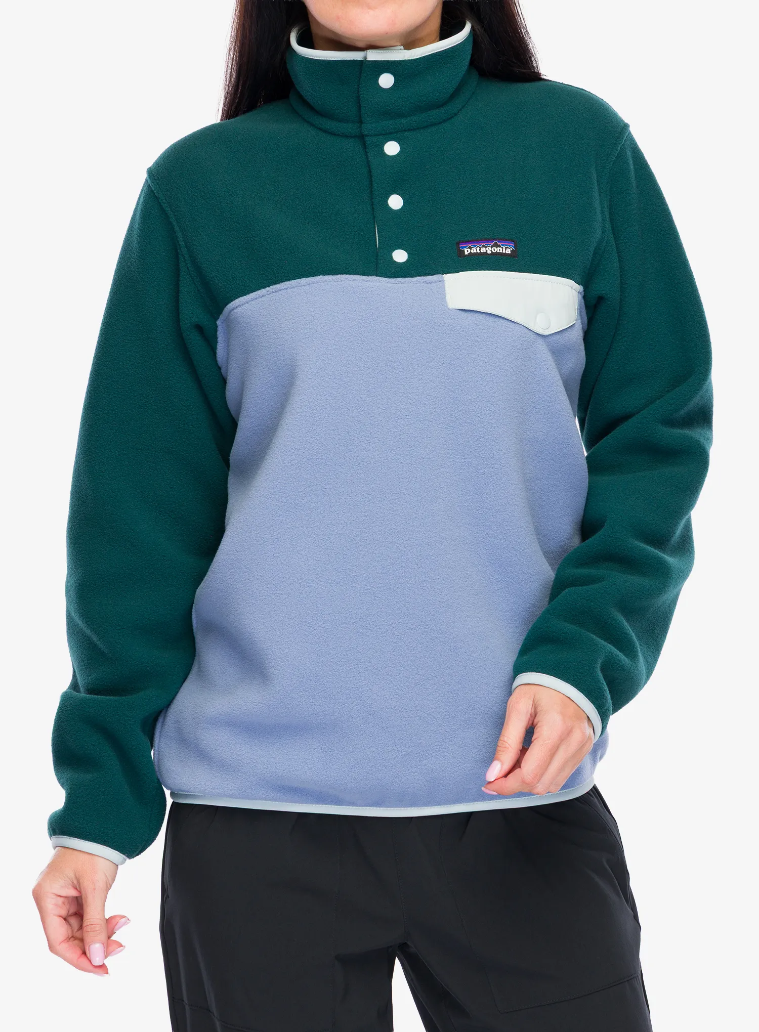 Ženska jopica brez kapuce Patagonia Lightweight Synch Snap-T Pullover - barnacle blue