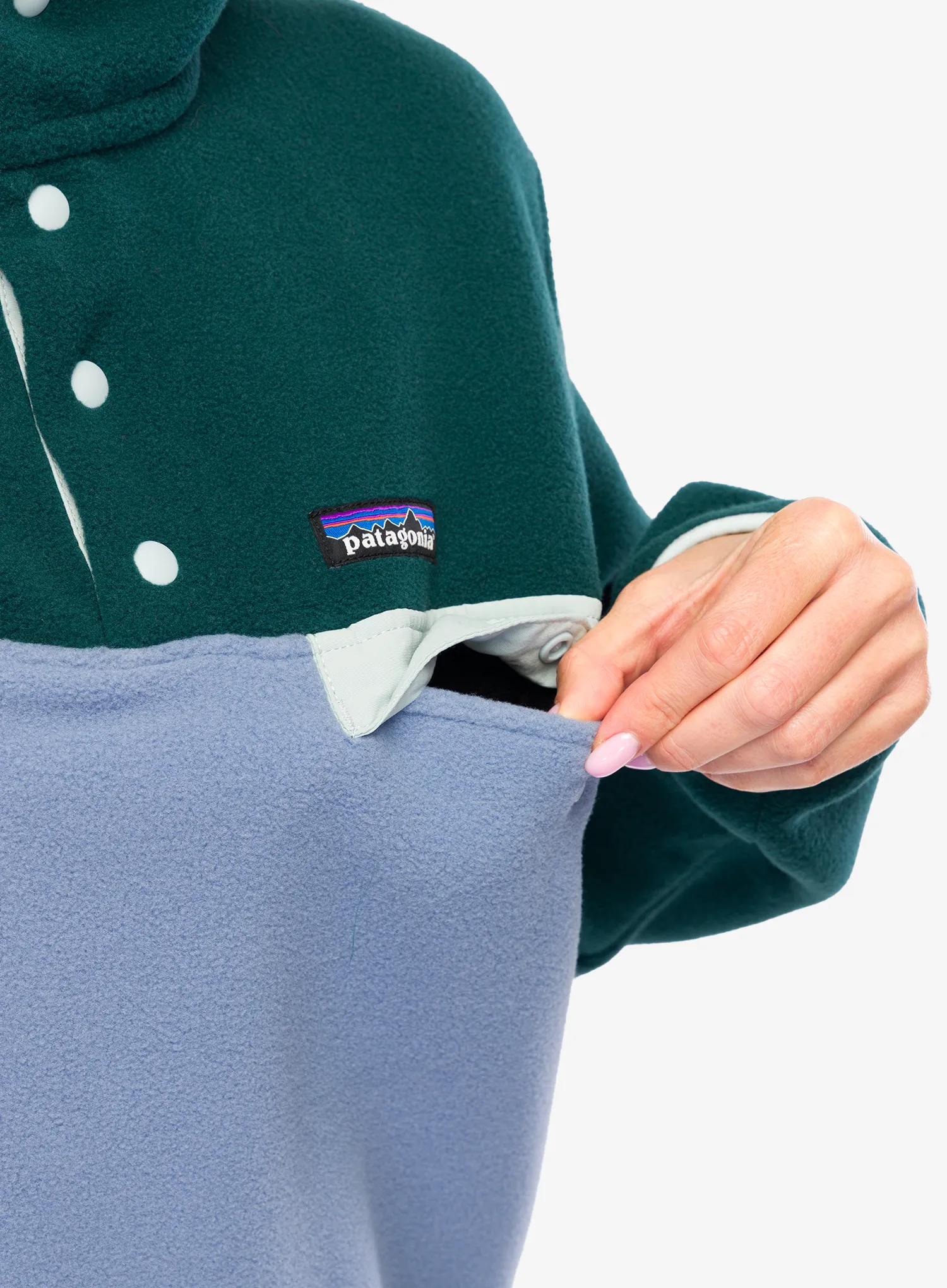 Ženska jopica brez kapuce Patagonia Lightweight Synch Snap-T Pullover - barnacle blue