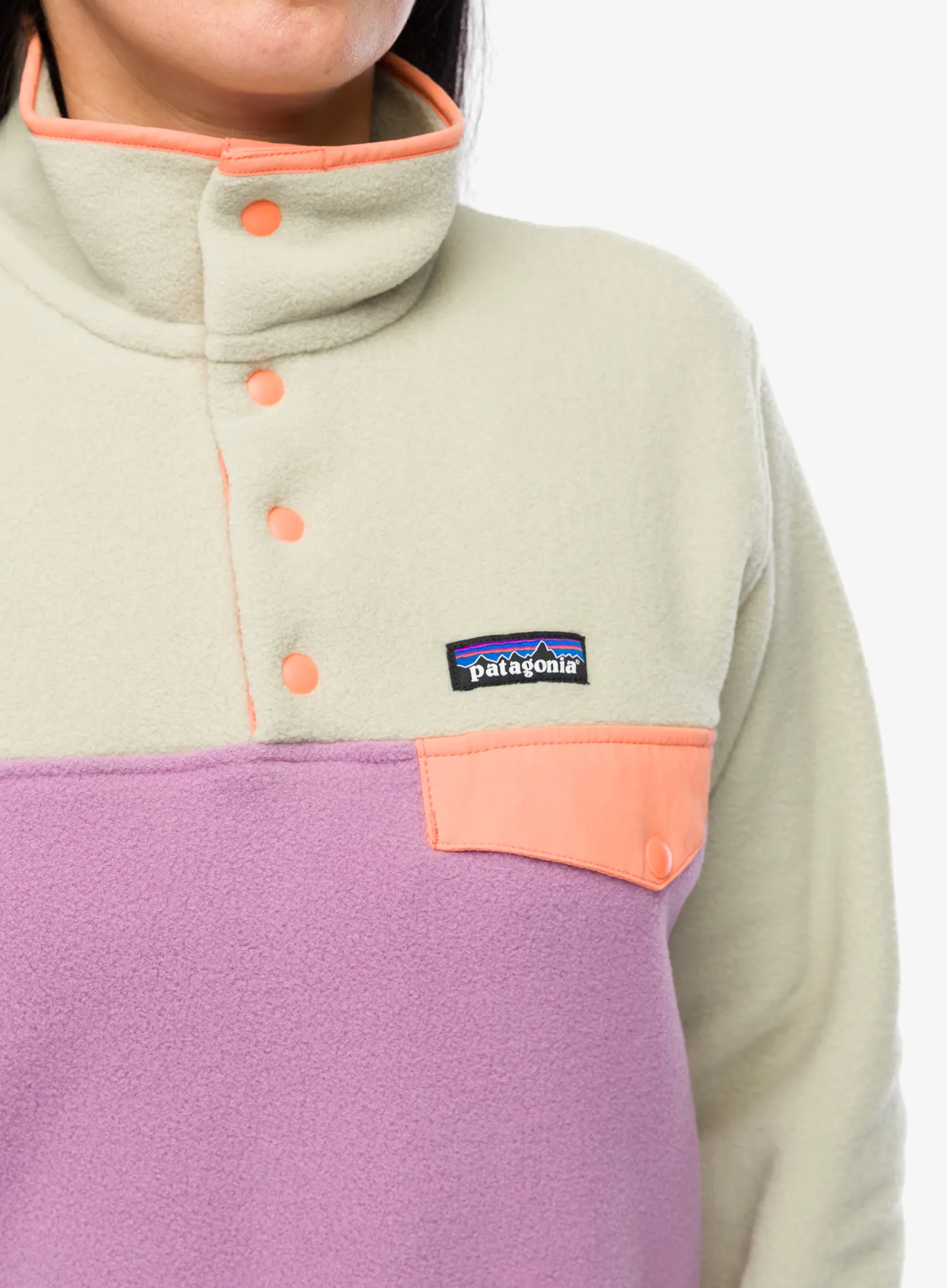 Ženska jopica brez kapuce Patagonia Lightweight Synch Snap-T Pullover - light violet