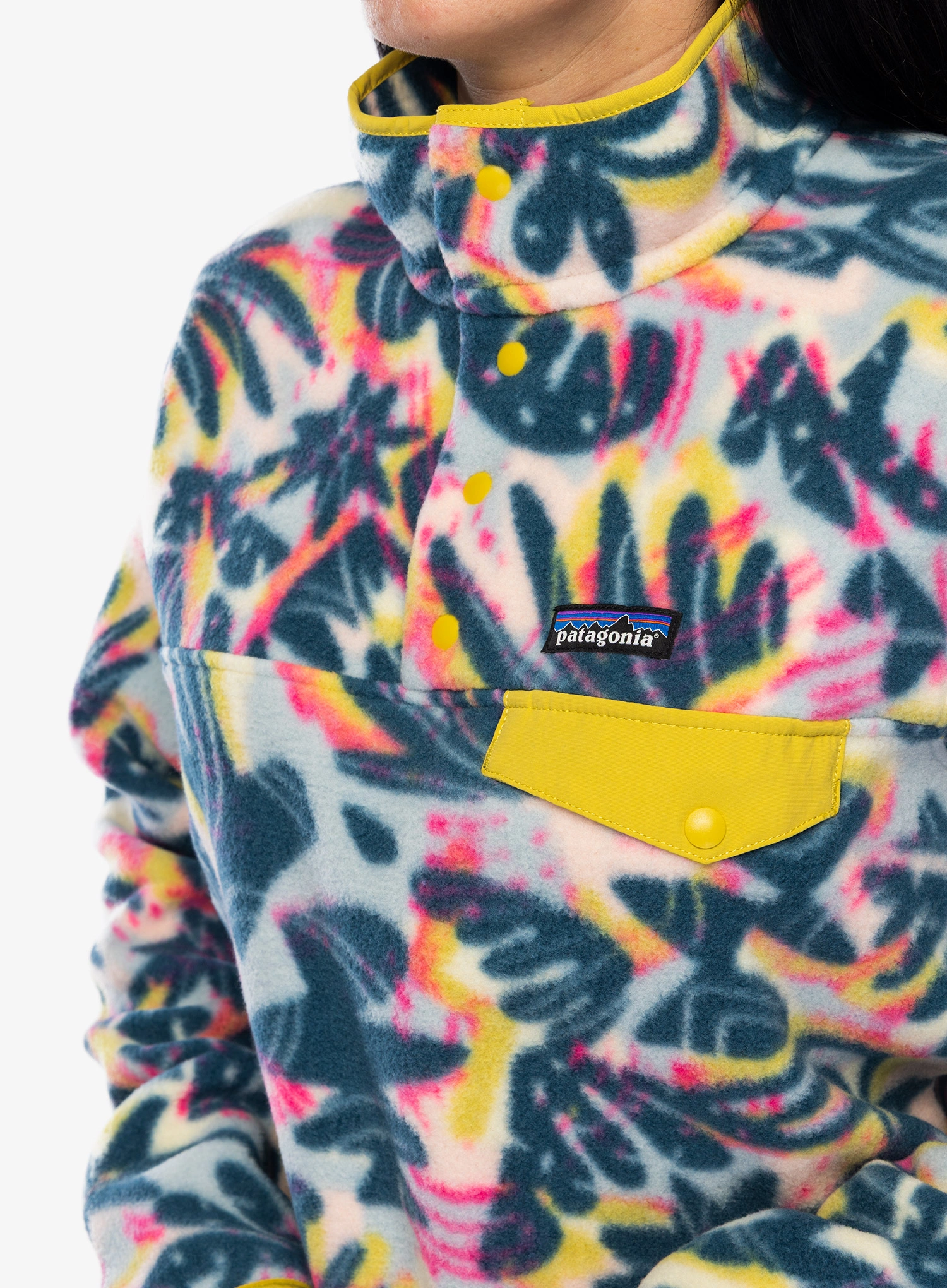 Ženska jopica brez kapuce Patagonia Lightweight Synch Snap-T Pullover - wild botanist/tidal teal