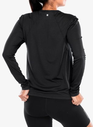 Ženska jopica brez kapuce Salomon Shkout Core LS Tee - deep black